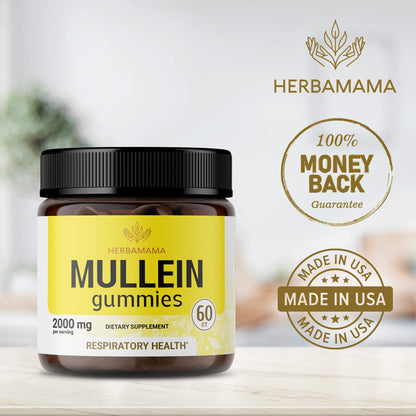 HERBAMAMA Mullein Gummies - Mullein Leaf Dietary Supplement for Respiratory HERBAMAMAUS supplements