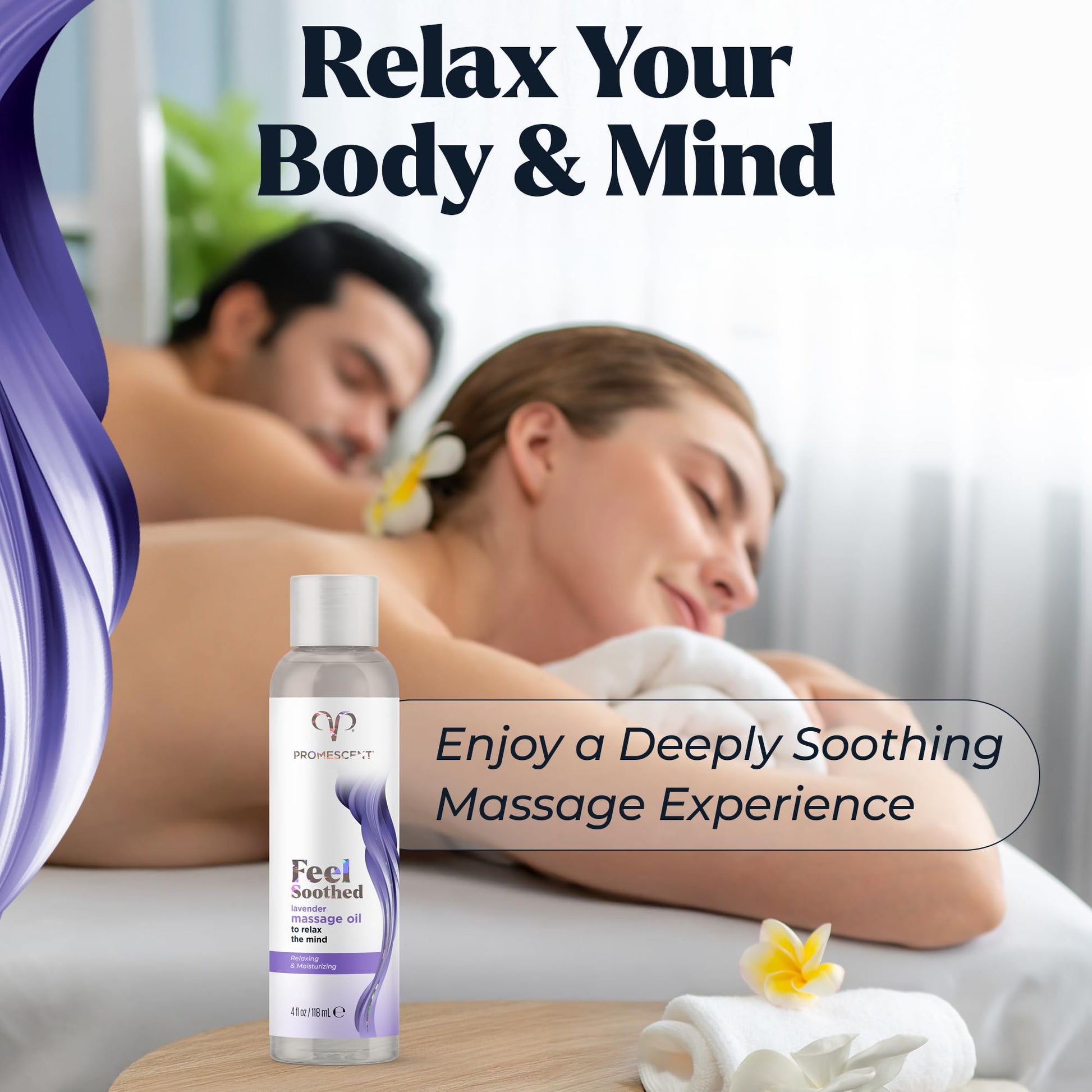 Promescent Lavender Massage Oil for Massage Therapy, Massage Oils for Date Night, Premium Lavender Body Oil for Men & Women to Relieve Stress & Sore Muscles, Essential Oils for Skin (4 oz) PromescentAu supplements