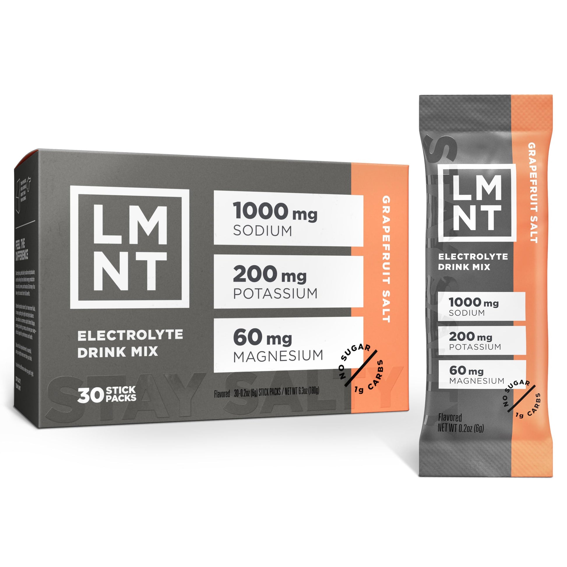 LMNT Zero Sugar Electrolytes - Grapefruit Salt | Drink Mix | 30 Count Drink LMNTUS supplements