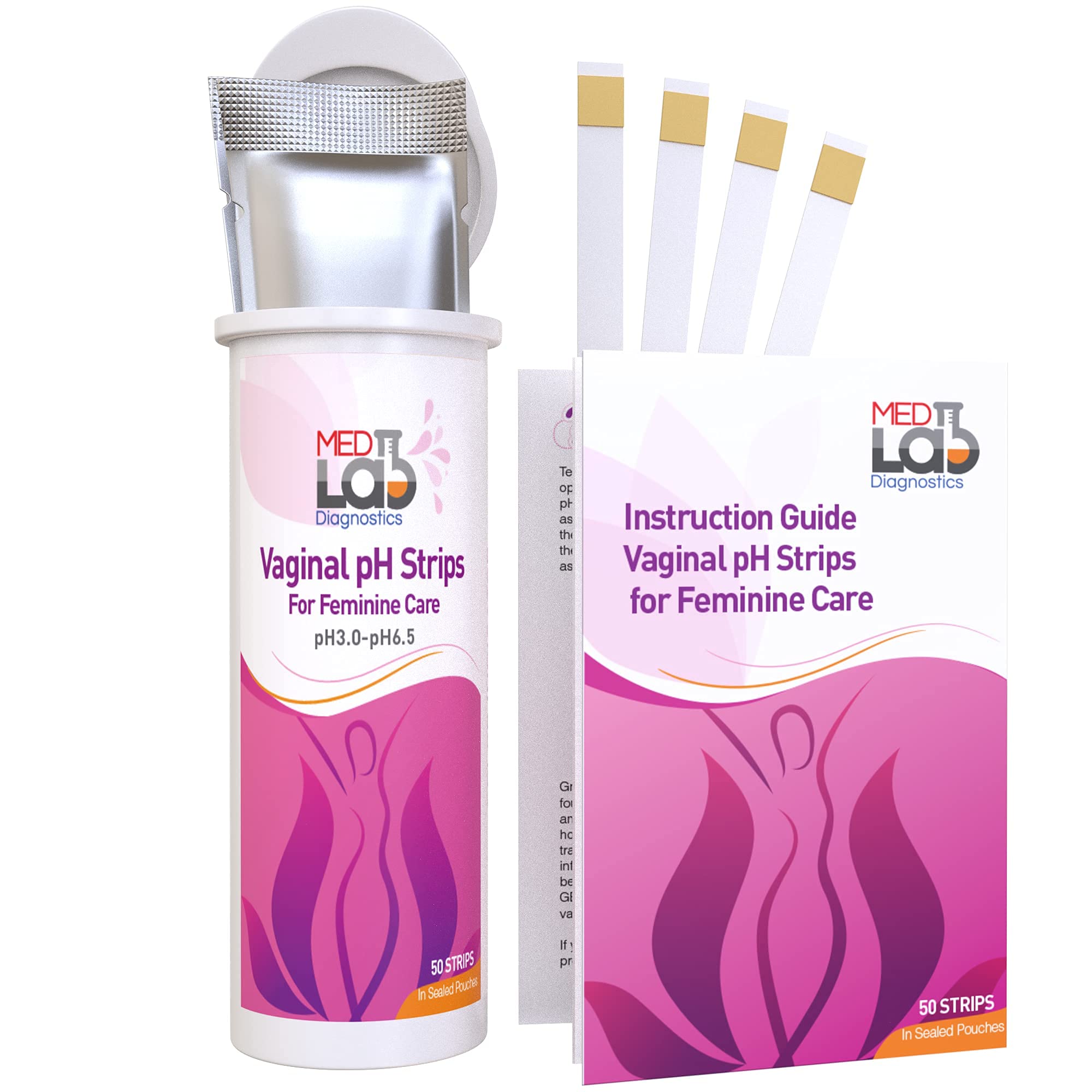 Vaginal ph Test Strips for Women(50 cnt). BV Bacterial Vaginosis and Yeast Infection Test Strips Med Lab DiagnosticsAu supplements
