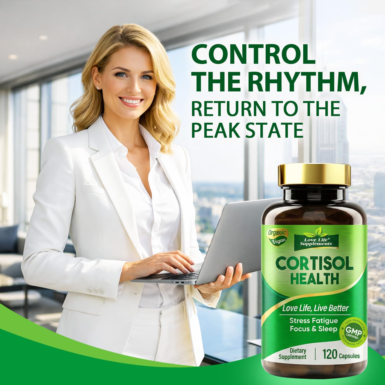 Cortisol Supplements for Women/Men, Advanced Stress & Cortisol Support with Ashwagandha & Rhodiola Rosea, Promotes Relaxation, Mood, Focus, and Restful Sleep for Men and Women, 120 Capsules Love Life SupplementsAu supplements