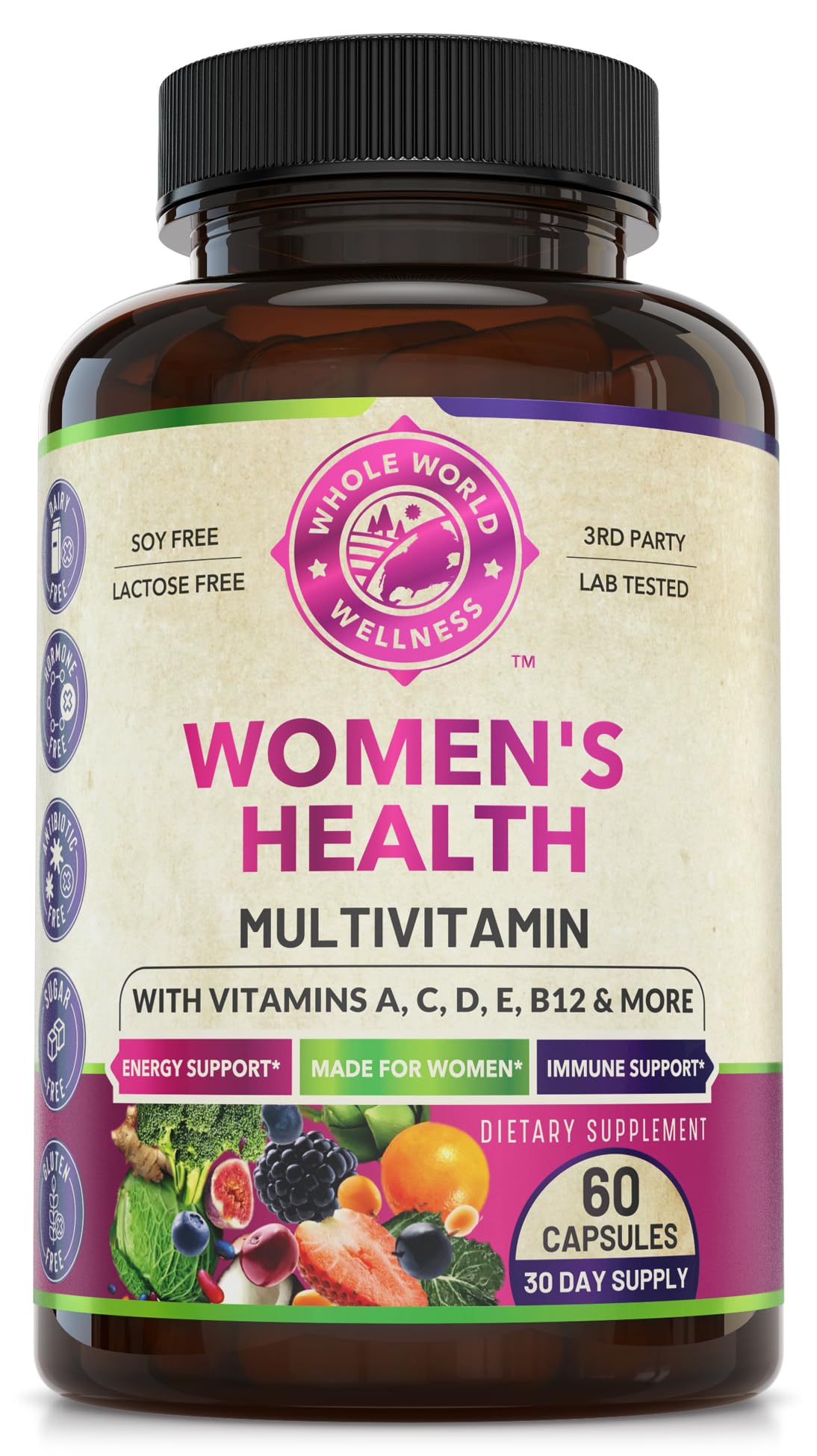 Womens Daily Multivitamins & Multimineral Supplement for Energy, Mood, Focus, Hair WHOLE WORLD WELLNESSUS supplements