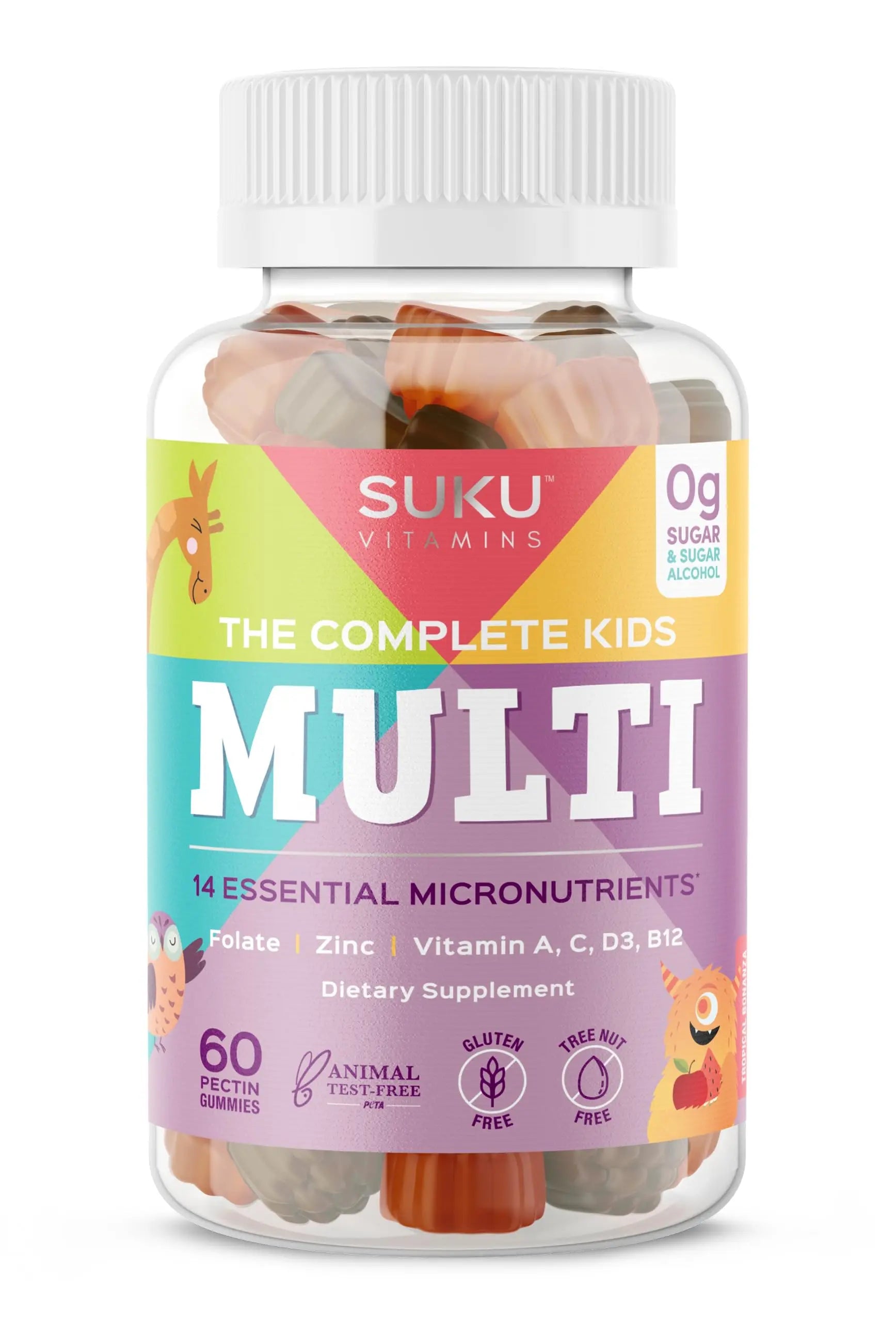 SUKU The Complete Kids Multivitamin Gummies – Vitamins A, C, D, E, B6, B12, Folate & Zinc – Immune Support SUKUAu supplements