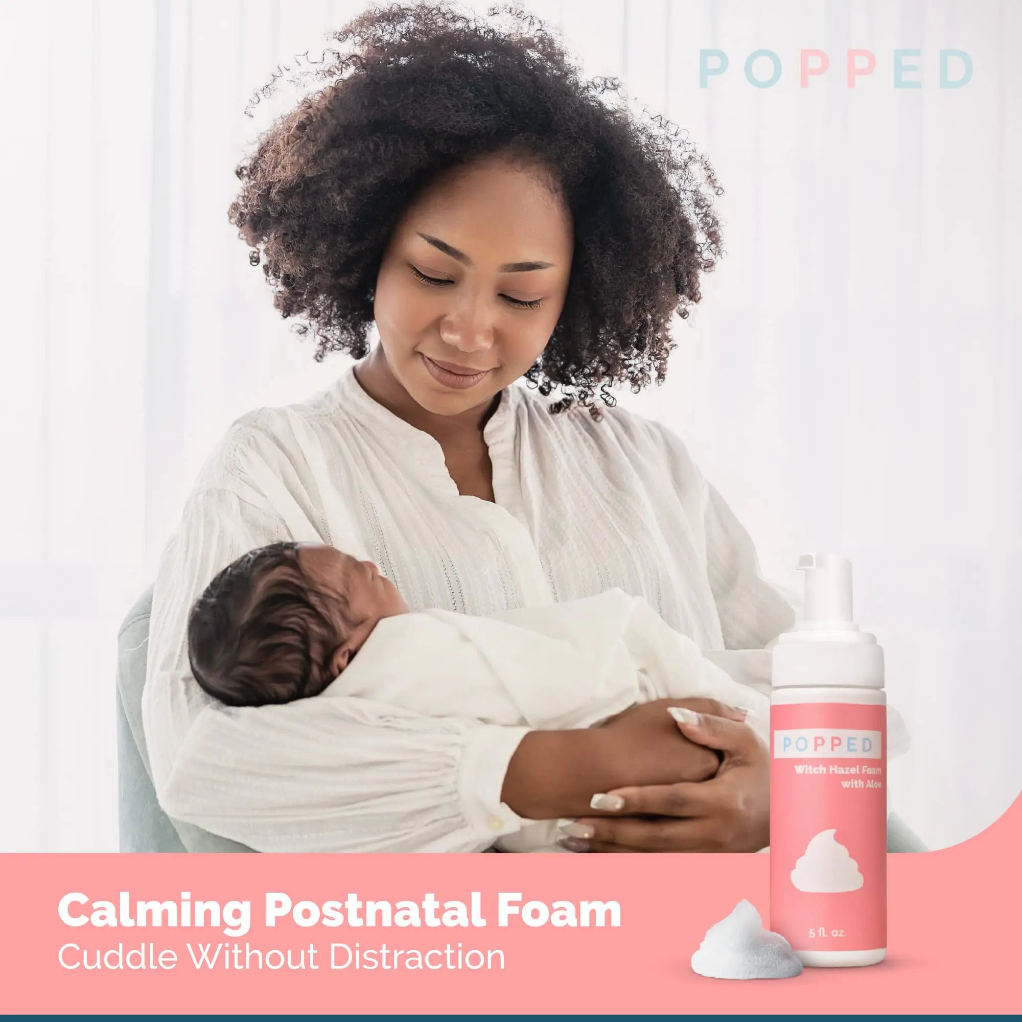 POPPED Witch Hazel Foam with Aloe (5 fl oz) | Perineal Healing Foam for Postpartum Care | Relieves Pain, Hemorrhoids, and Swelling After Birth | Postpartum Essential POPPEDAu supplements