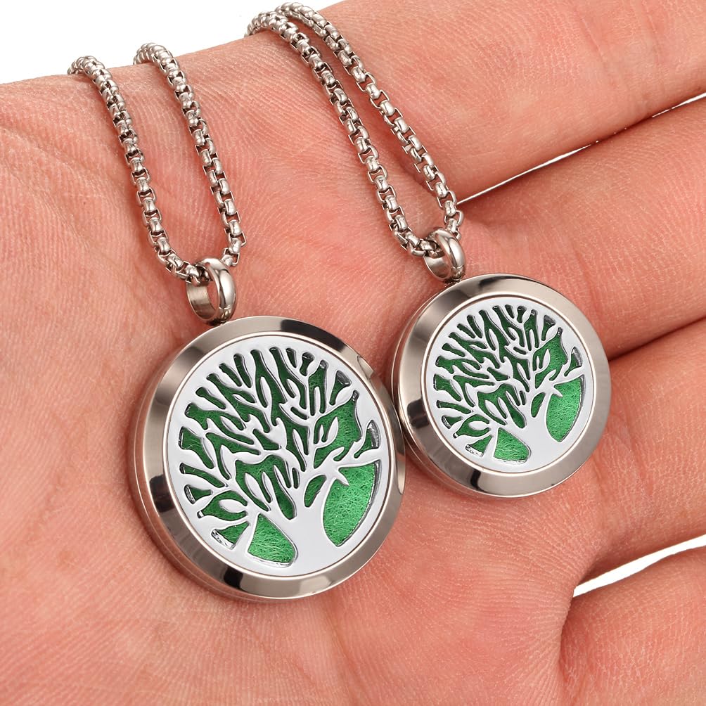 Aromatherapy Essential Oil Diffuser Necklace Tree of Life Cloud Design Stainless Steel Locket JEAN SMILEAu supplements