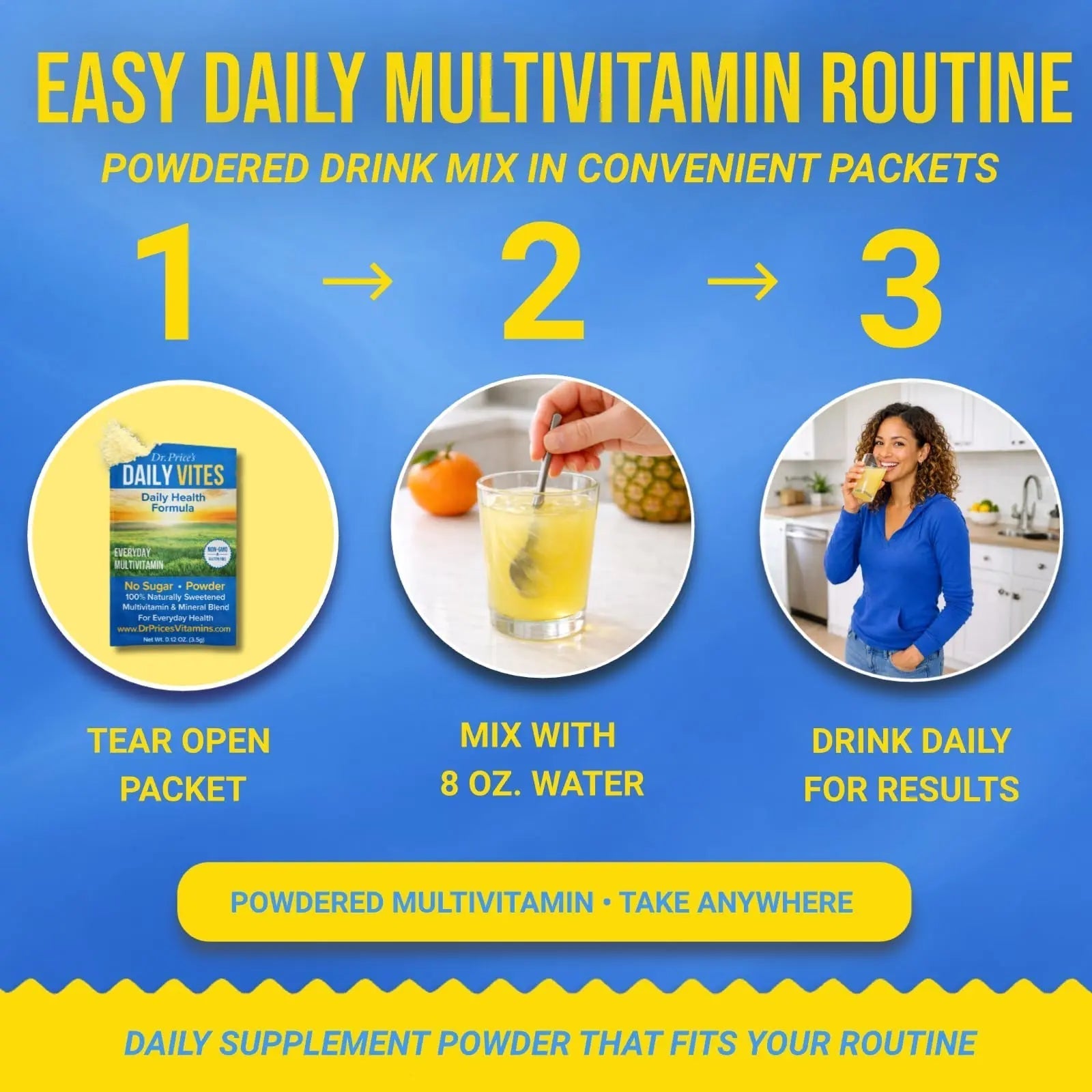 Dr. Price's Multivitamin for Women and Men | Tropical 30 Servings | Daily Supplement Powder with Vitamin C, B Complex & Minerals | Dr. Price's VitaminsAu supplements