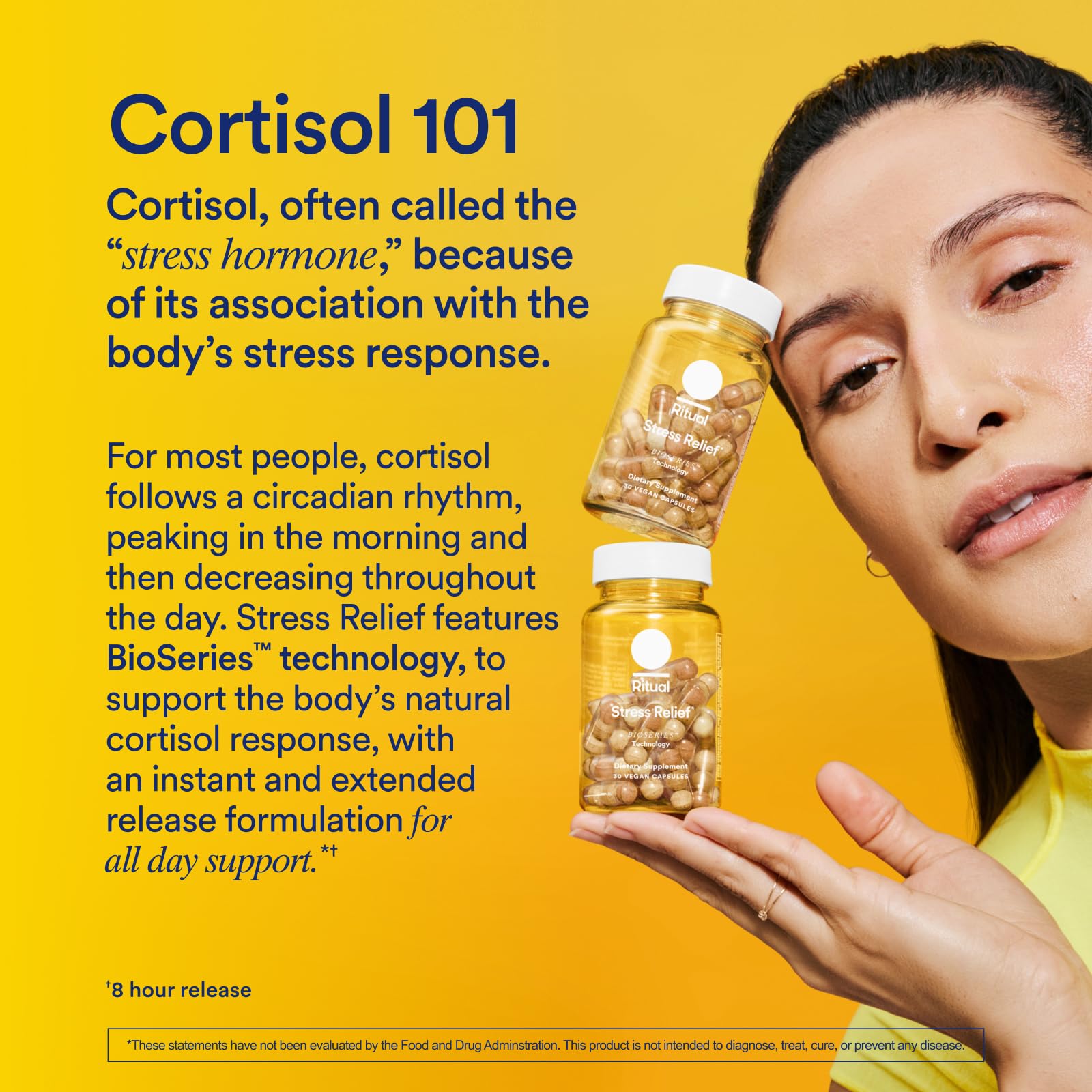 Ritual Stress Relief Supplement Shoden® Ashwagandha, Suntheanine® L-Theanine, and Saffron as affron®* BioSeries with 8-Hour Release to Support Natural Cortisol Response and Promote Calm, 30 Day RitualUS supplements