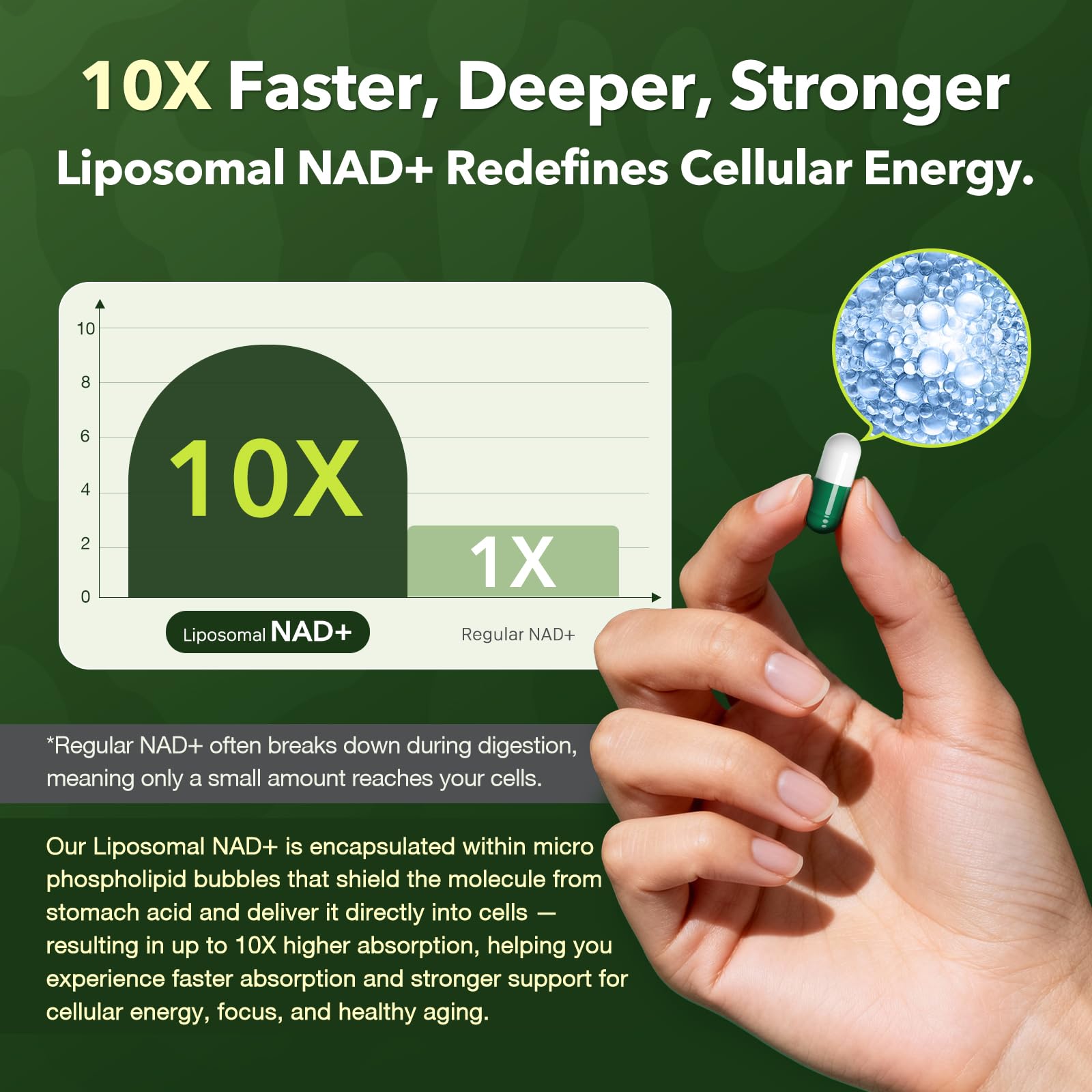 Nad Resveratrol Supplement 61800mg Per Bottle – Liposomal Nad+ Resveratrol for Women & Men – High Purity 1200mg Nad+ Supplement for Energy & Healthy Aging, Resveratrol, Quercetin, CoQ10 – 90 Counts VCBIRDAu supplements