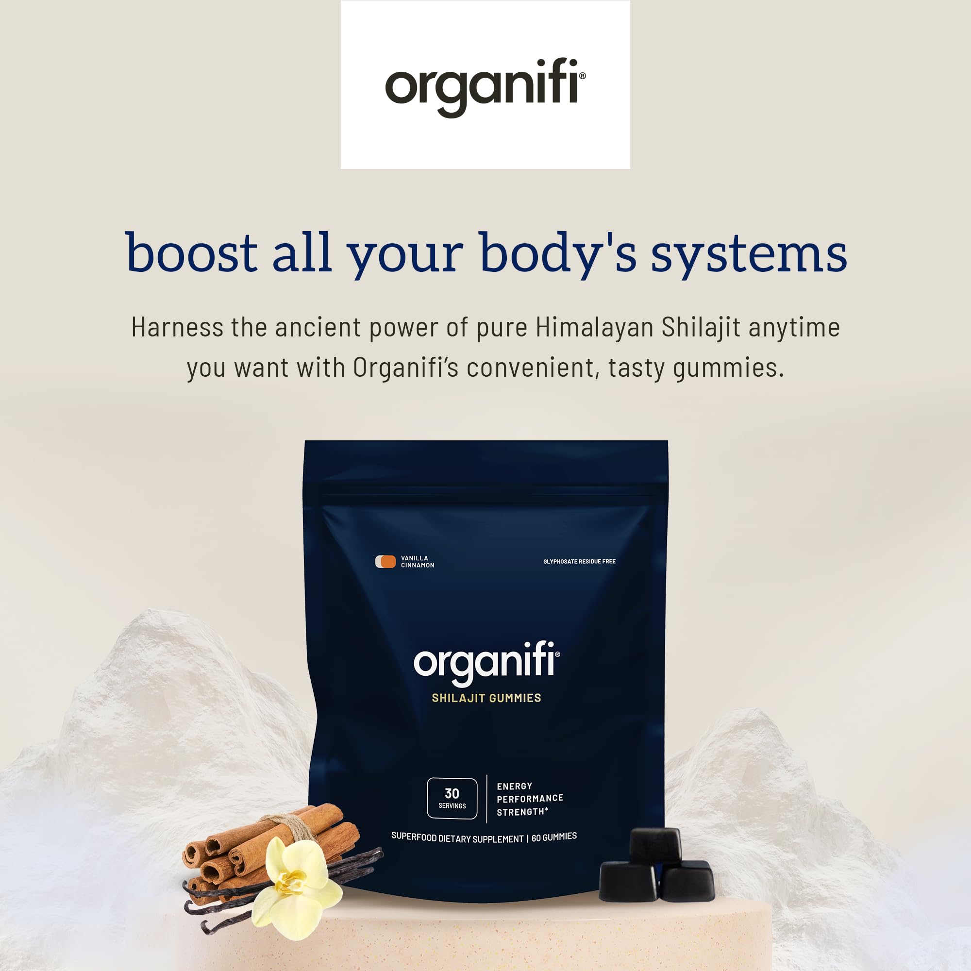 Organifi - Shilajit Gummies - Supports Natural Energy and Strength - Vanilla Cinnamon OrganifiUS supplements