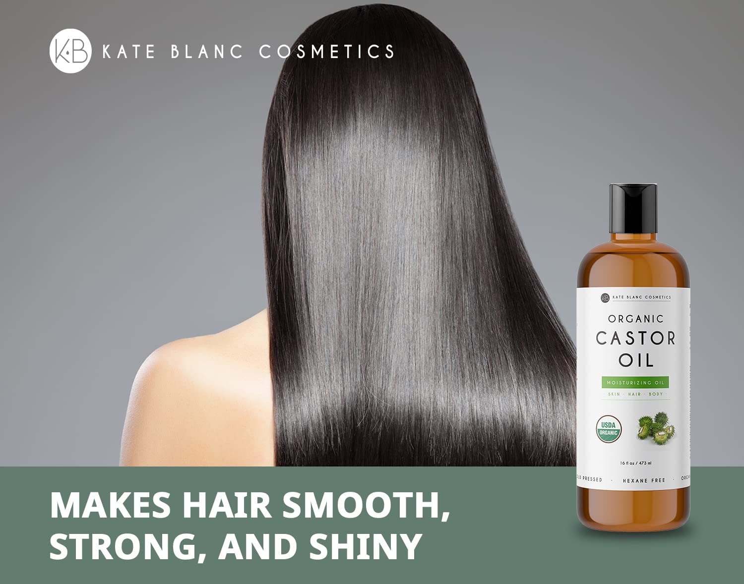 Kate Blanc Cosmetics Castor Oil 16oz - USDA Certified Organic. Cold-Pressed, 100% Pure Kate Blanc CosmeticsAu supplements