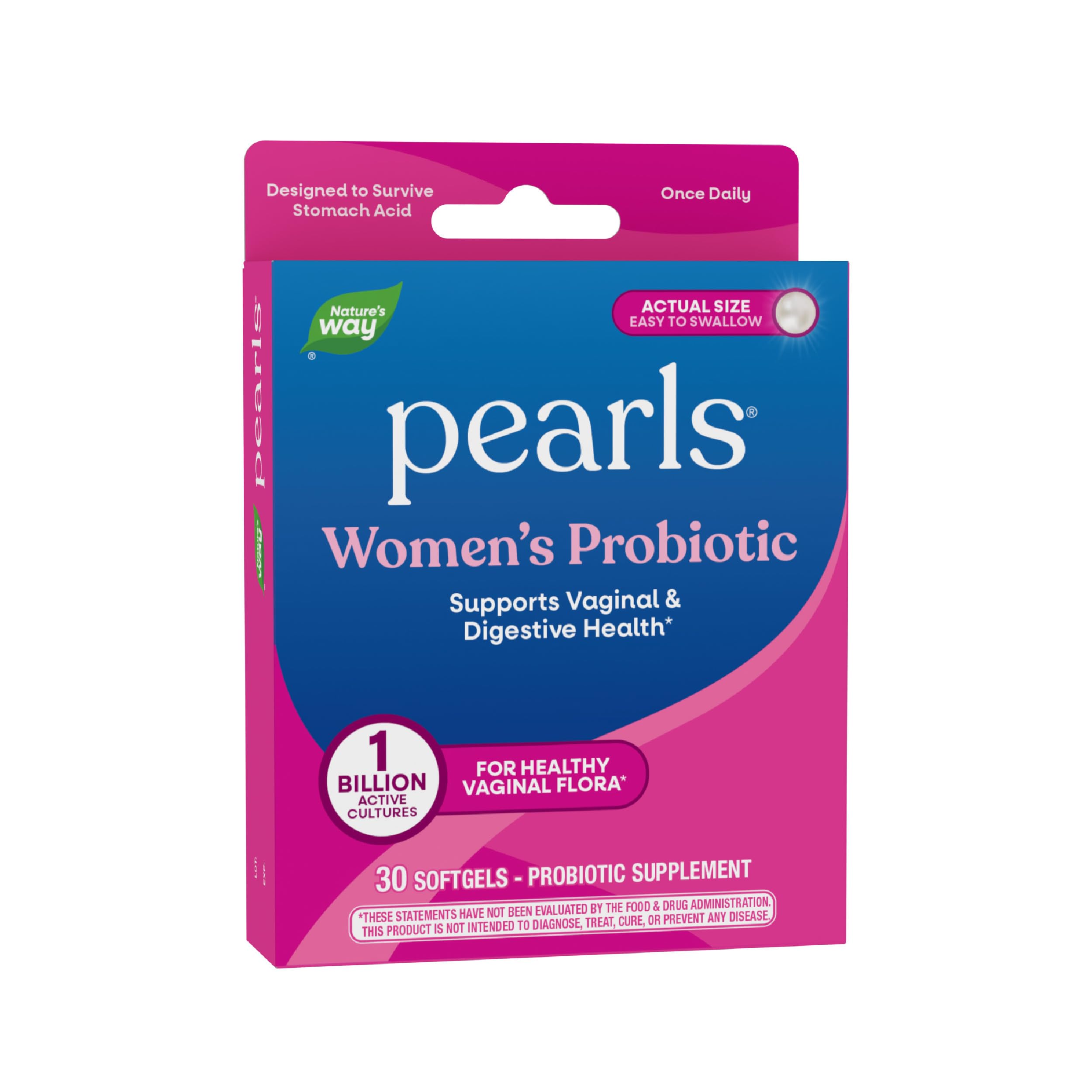 Nature's Way Pearls Women's Probiotic, Supports Women's and Digestive Health*, Protects Against Occasional Constipation & Bloating*, 1 Billion Live Cultures, 30 Softgels (Packaging May Vary) Nature's WayAu supplements