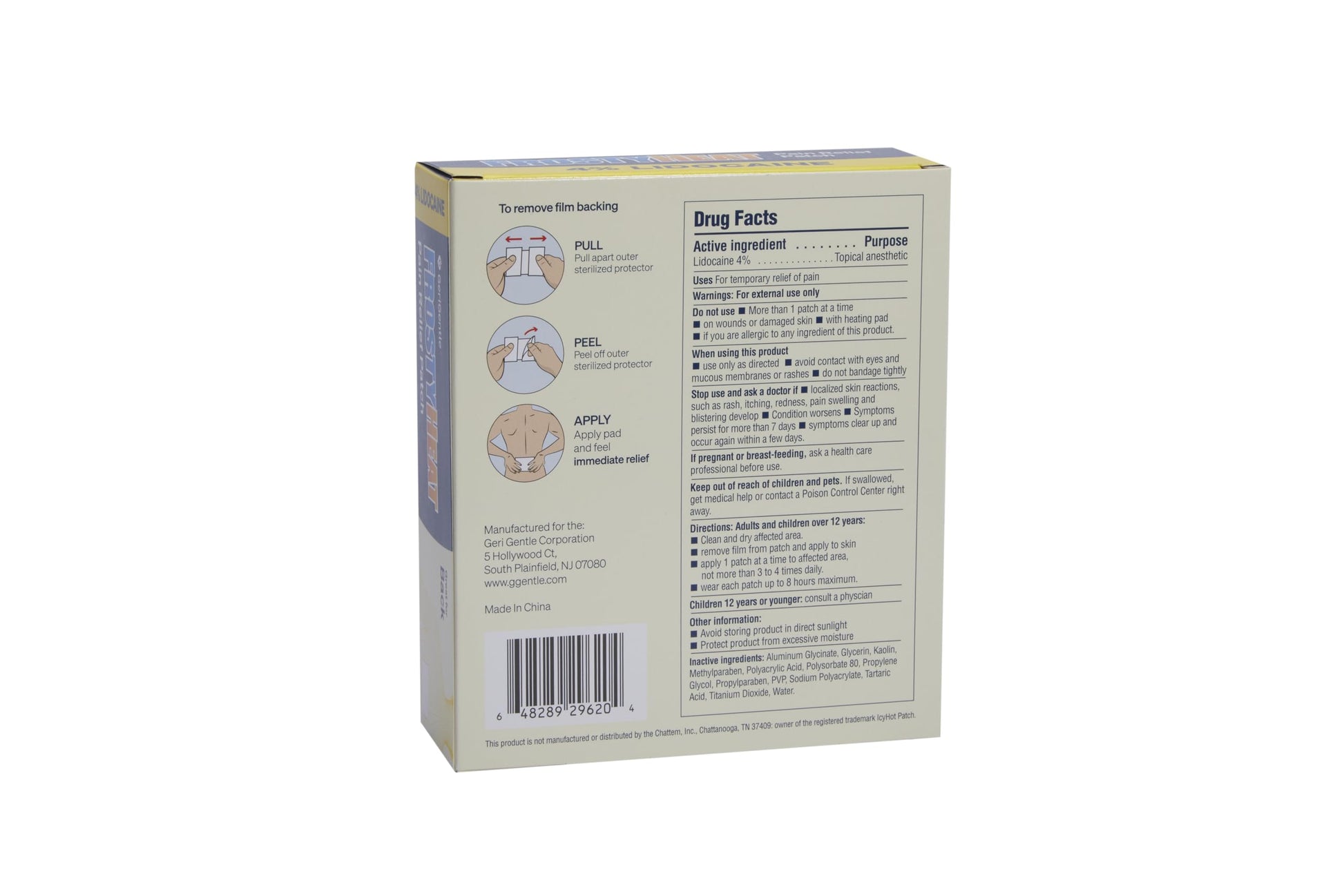 TenderGentle Four Percent Lidocaine Patches - 30 Back Pain Relief Patches with 4% Lidocaine for Aches, Muscle and Joint Discomfort - 3.9" x 5.5" Back, Shoulder, and Neck Pain Patch TenderGentleAu supplements