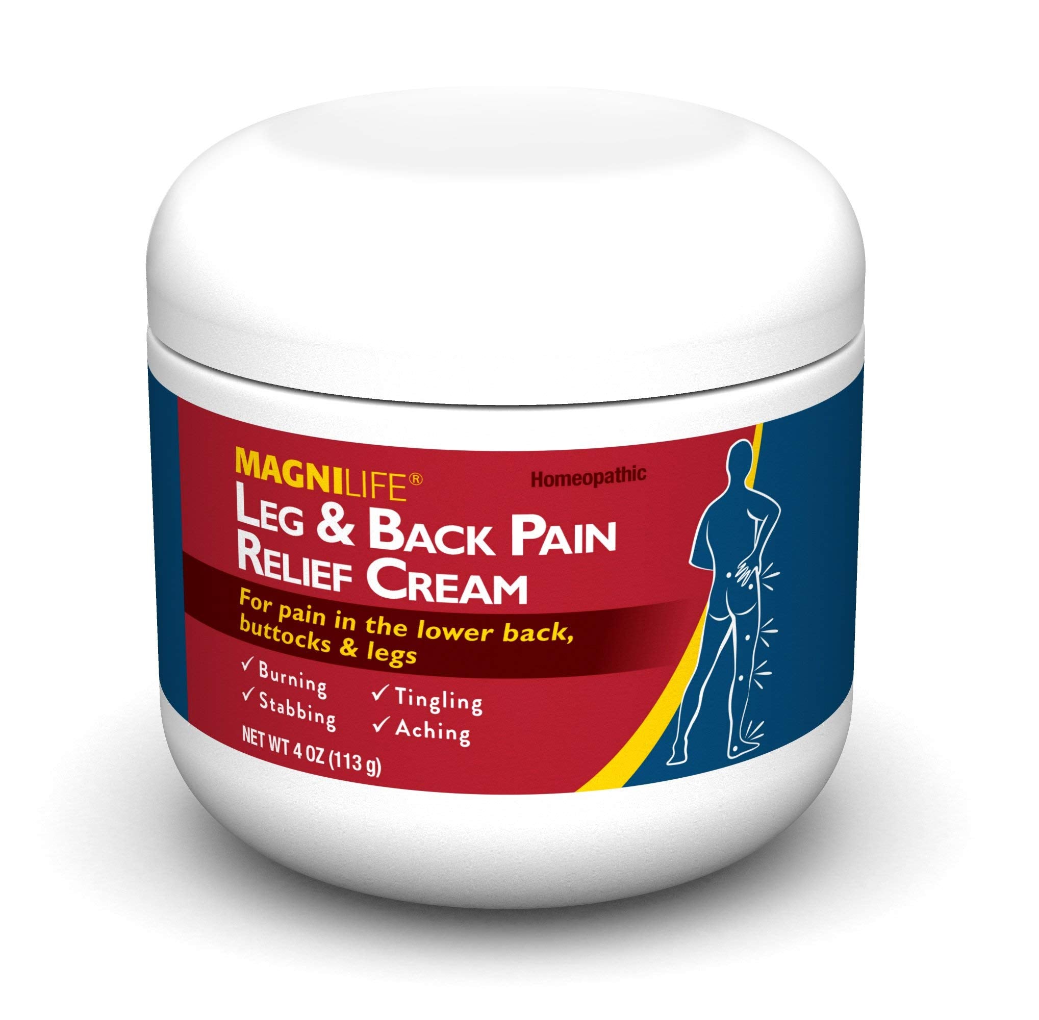 MagniLife Leg & Back Pain Relief Cream (4 oz), Topical Support for Leg Pain & Lower Back Discomfort, Fast Absorbing, No Residue, Mild Scent, Massage-in Formula MagniLifeAu supplements