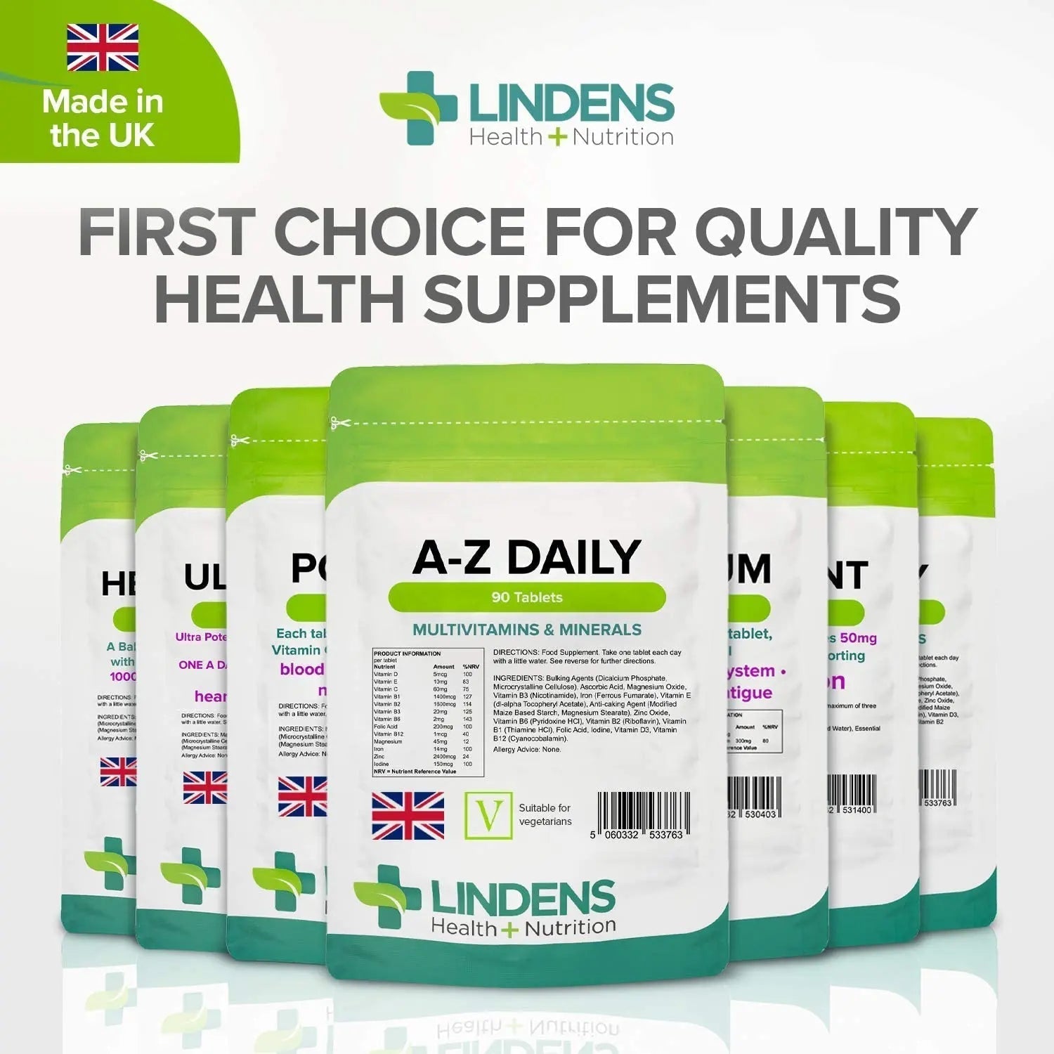 Multivitamin A-Z Daily Tablets 90 Tablets by Lindens LindensAu supplements