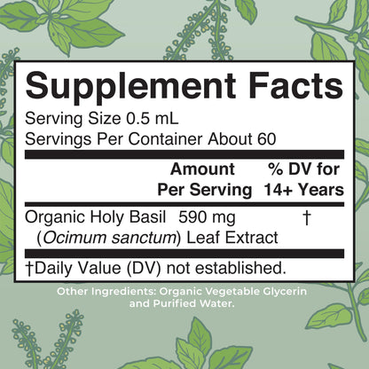 MaryRuth Organics Holy Basil Sugar Free | Tulsi Holy Basil Herbal Liquid Drops | Antioxidant | Cognitive Function | Digestive Support | Energy Levels | Vegan | Non-GMO | 1 Fl Oz MARYRUTH'SUS supplements