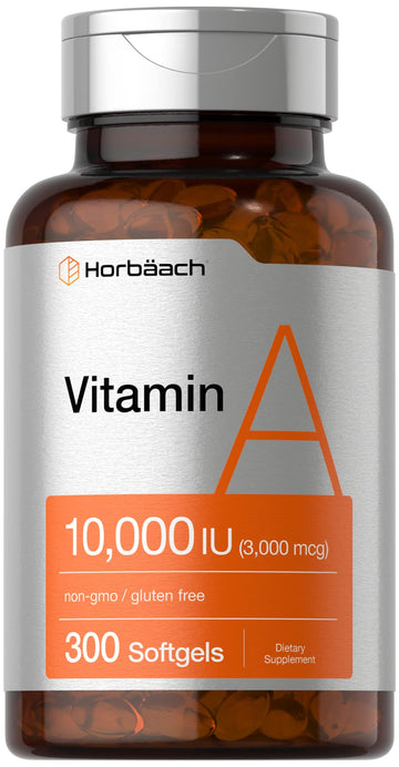 Vitamin A 10000 IU Softgels | 300 Count | Non-GMO, Gluten Free Supplement | by Horbaach HorbäachAu supplements