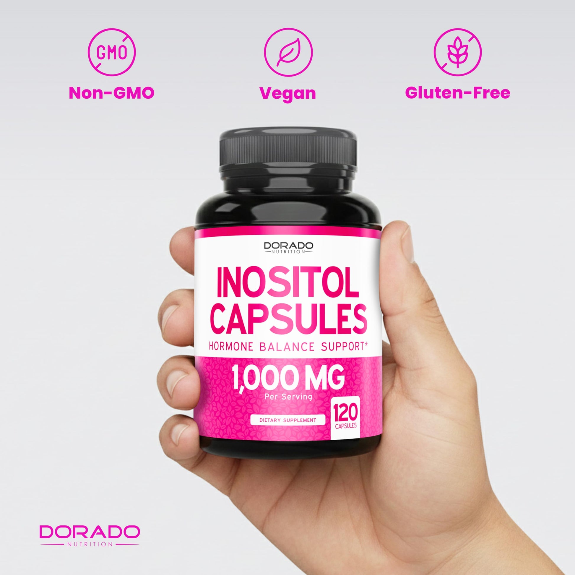 Inositol Capsules (Myo Inositol) (1000mg Per Serving 120 Capsules) Myo Inositol Supplement for Women Hormone Balance Support - Vegan Safe - Third Party Tested - Gluten Free & Made in USA (120 Count) DORADO NUTRITIONAu supplements