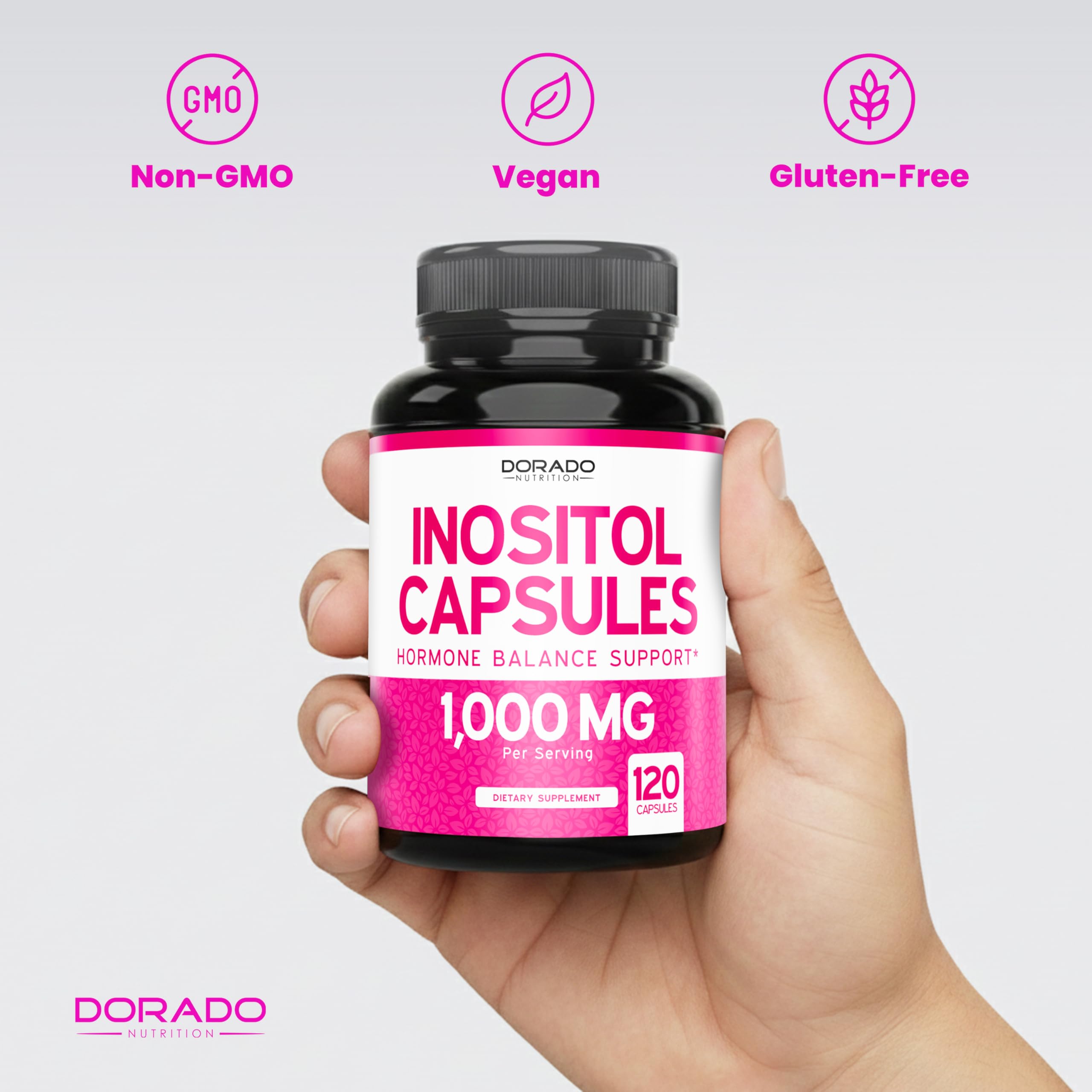 Inositol Capsules (Myo Inositol) (1000mg Per Serving 120 Capsules) Myo Inositol Supplement for Women Hormone Balance Support - Vegan Safe - Third Party Tested - Gluten Free & Made in USA (120 Count) DORADO NUTRITIONAu supplements
