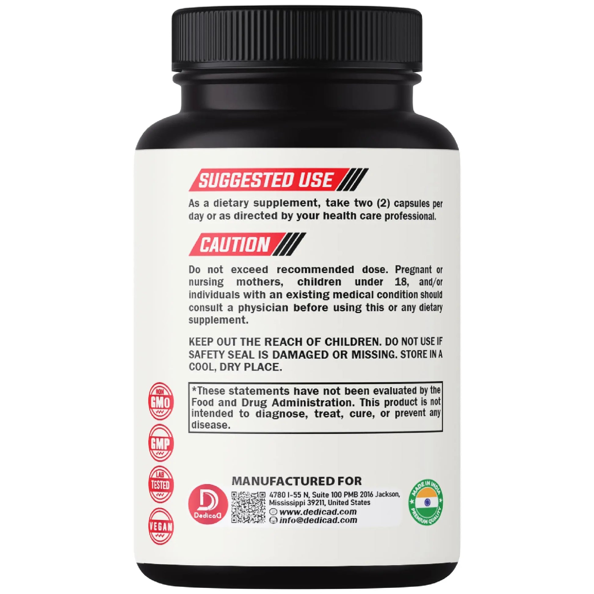 DEDICAD 13in1 Ceylon Cinnamon Capsules - 200 Capsules with Chromium Picolinate, Biotin, Grape Seed, Elderberry & More DEDICADnz supplements