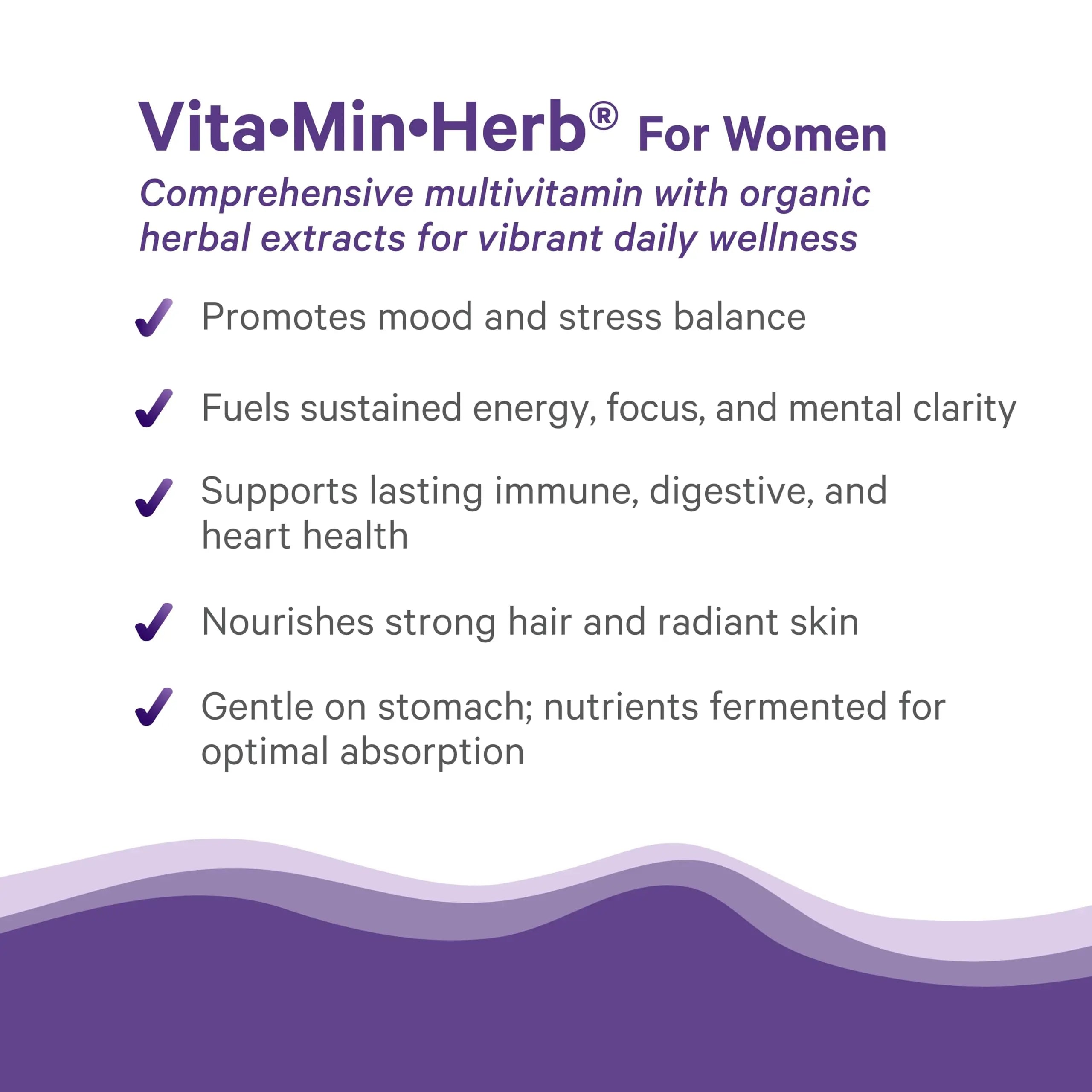 PURE SYNERGY Vita·Min·Herb for Women | Women’s Comprehensive Multivitamin Supplement | Made with Organic Whole Food Non-GMO & Vegan Ingredients | PURE SYNERGYAu supplements