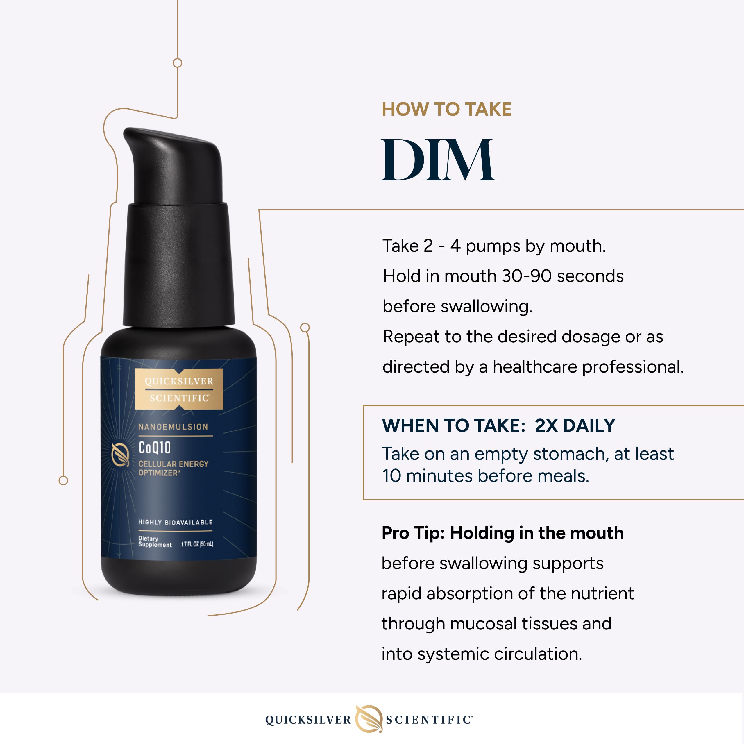 Quicksilver Scientific Nanoemulsified DIM - Liposomal DIM Supplement to Support Healthy Hormone Balance for Women & Men - Soy-Free Detox & Immune Support (1.7oz / 50ml) Quicksilver ScientificUS supplements