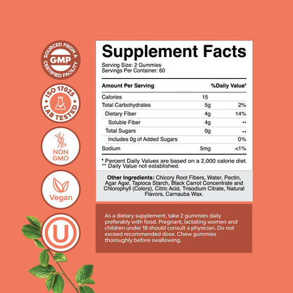 Sugar Free Fiber Gummies for Adults - High Fiber Supplement Gummies Vitamins for Adults Natures CraftUS supplements