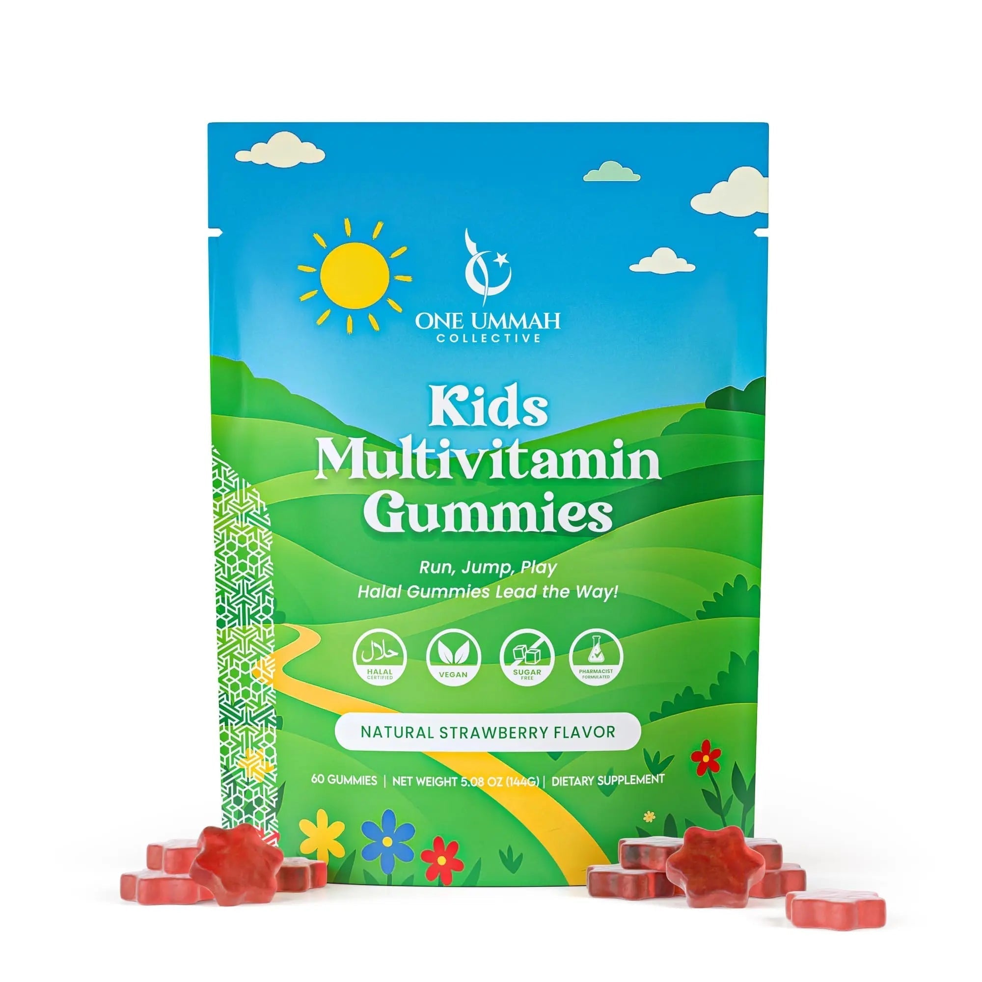 Halal Certified Kids Multivitamin Gummies - Sugar Free, Easy Digestion & High Absorption - Packed with Essential Nutrients One UmmahAu supplements