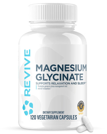 Revive MD Pure Magnesium Glycinate 200mg – High Absorption Supplement for Relaxation, Stress Relief, Sleep & Memory Support – Promotes Strong Bones