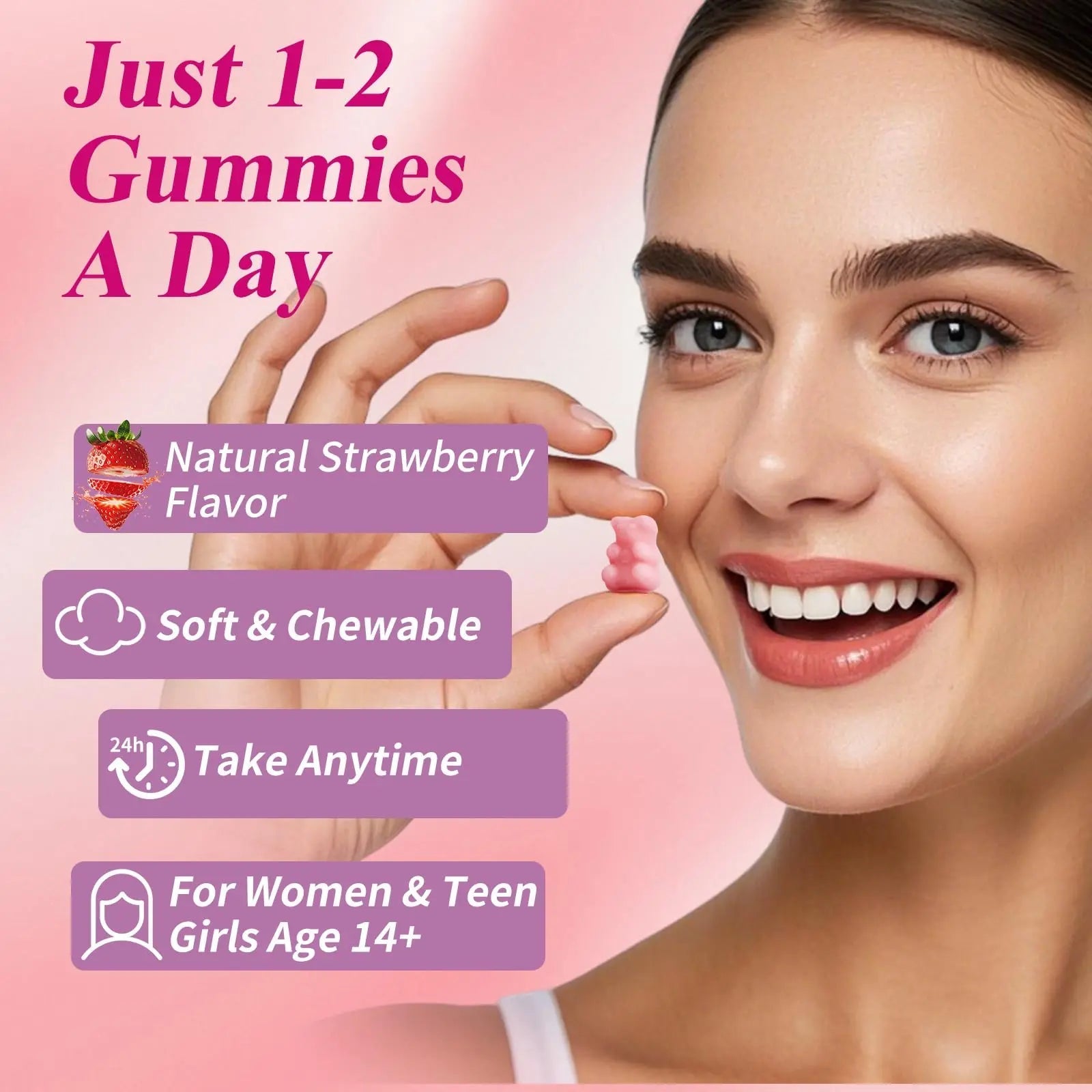 Vccvaa Sugar Free Multivitamin Gummies for Women 14+ with Iron, Inositol, Folate, Vitamins A C D3 E B12 K2, Herbal & Mineral Blend VccvaaAu supplements