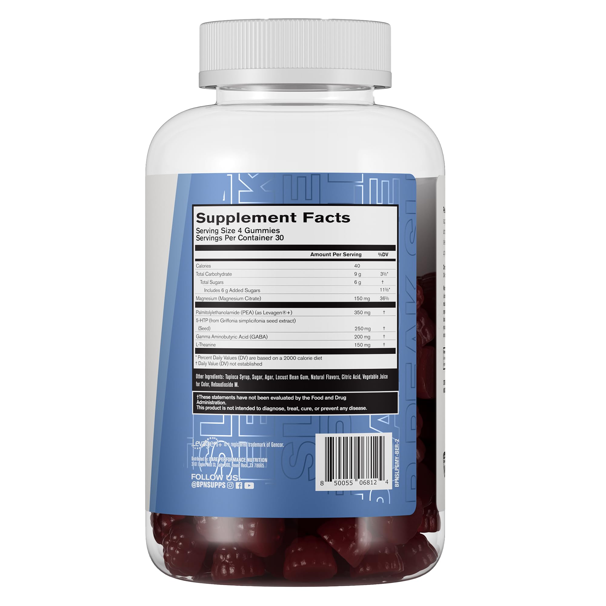 BARE PERFORMANCE NUTRITION, BPN Peak Sleep Gummy, Sleep Aid & Recovery Support Supplement, 30 Servings, Berry BARE PERFORMANCE NUTRITIONAu supplements