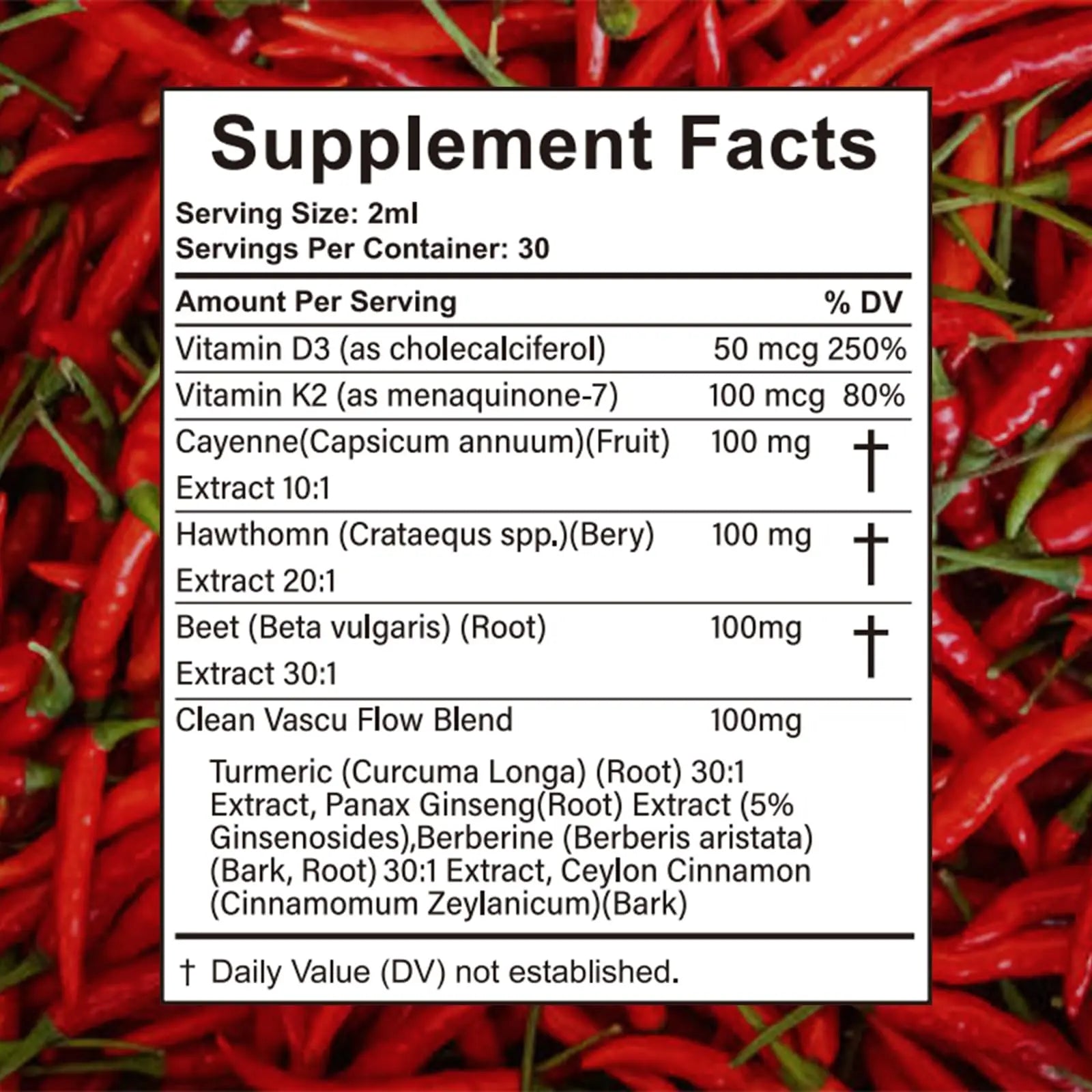 Velestoff Cayenne Pepper Drops, Cayenne Circulation Blend with Hawthorn Beet Root Turmeric Vitamin K2 D3 - Vegan, Non-GMO - 2FL.OZ (2 PCS) Velestoffnz supplements