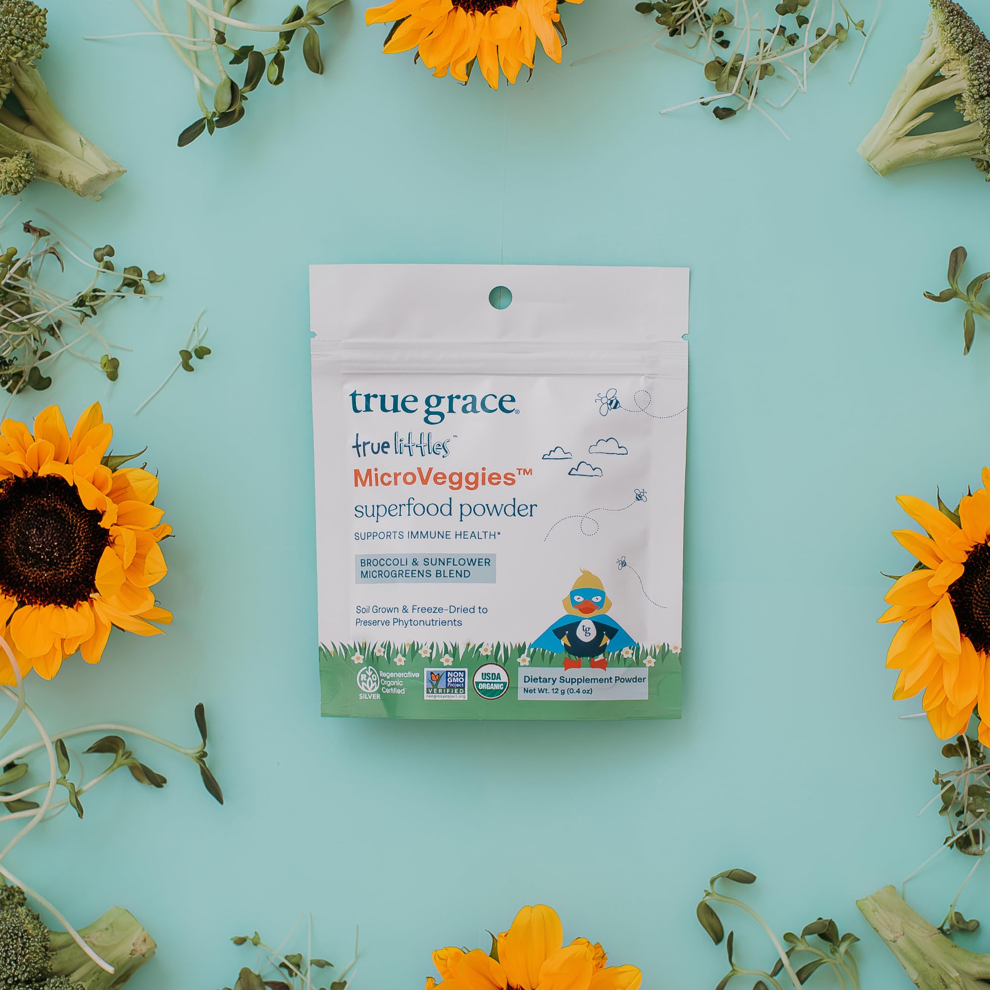 True Grace True Littles MicroVeggies - 0.4 oz - Kids Daily Superfood Powder for Immune Health - Gluten & Soy Free, Vegan, Regenerative Organic Certified - 30 Servings True GraceAu supplements