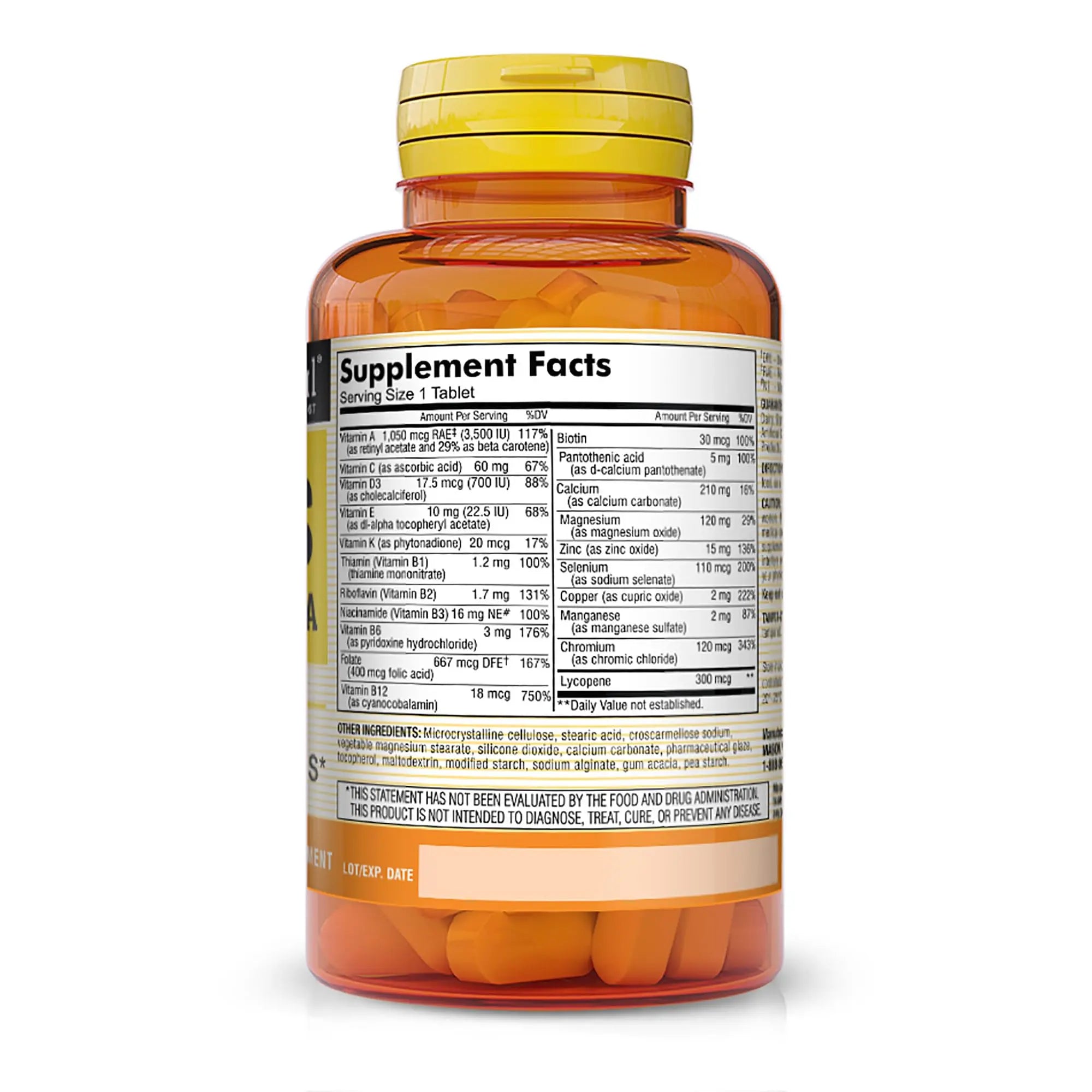 MASON NATURAL, Mens Daily Formula Equivalent to One a Day Mens Brand Tablets - 100 ea MASON NATURALAu supplements