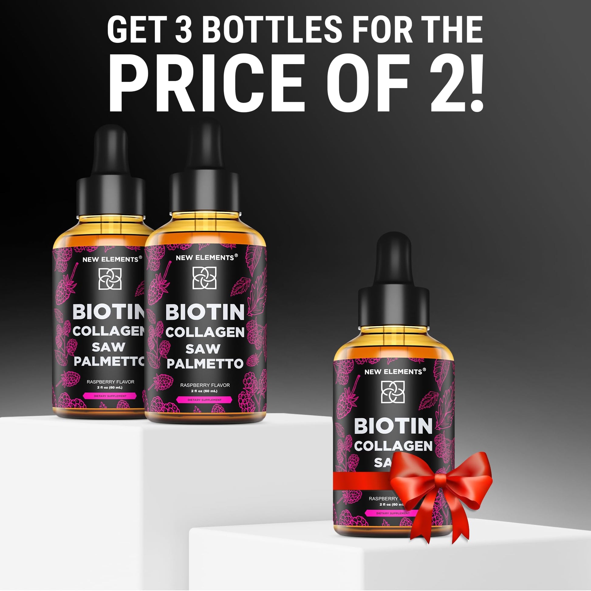Liquid Biotin with Collagen & Saw Palmetto Extract for Women and Men | Hair Growth New ElementsAu supplements