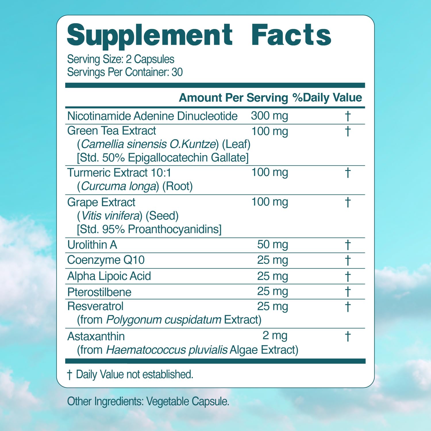 NAD+ Elite Complex – Direct NAD+ 300 mg with Urolithin A, Resveratrol, CoQ10 & Antioxidant Blend – Cellular Energy, Mitochondrial Support & Healthy Aging – Vegan, Non-GMO, 60 Capsules (30 Servings) Simply Nature's PledgeAu supplements