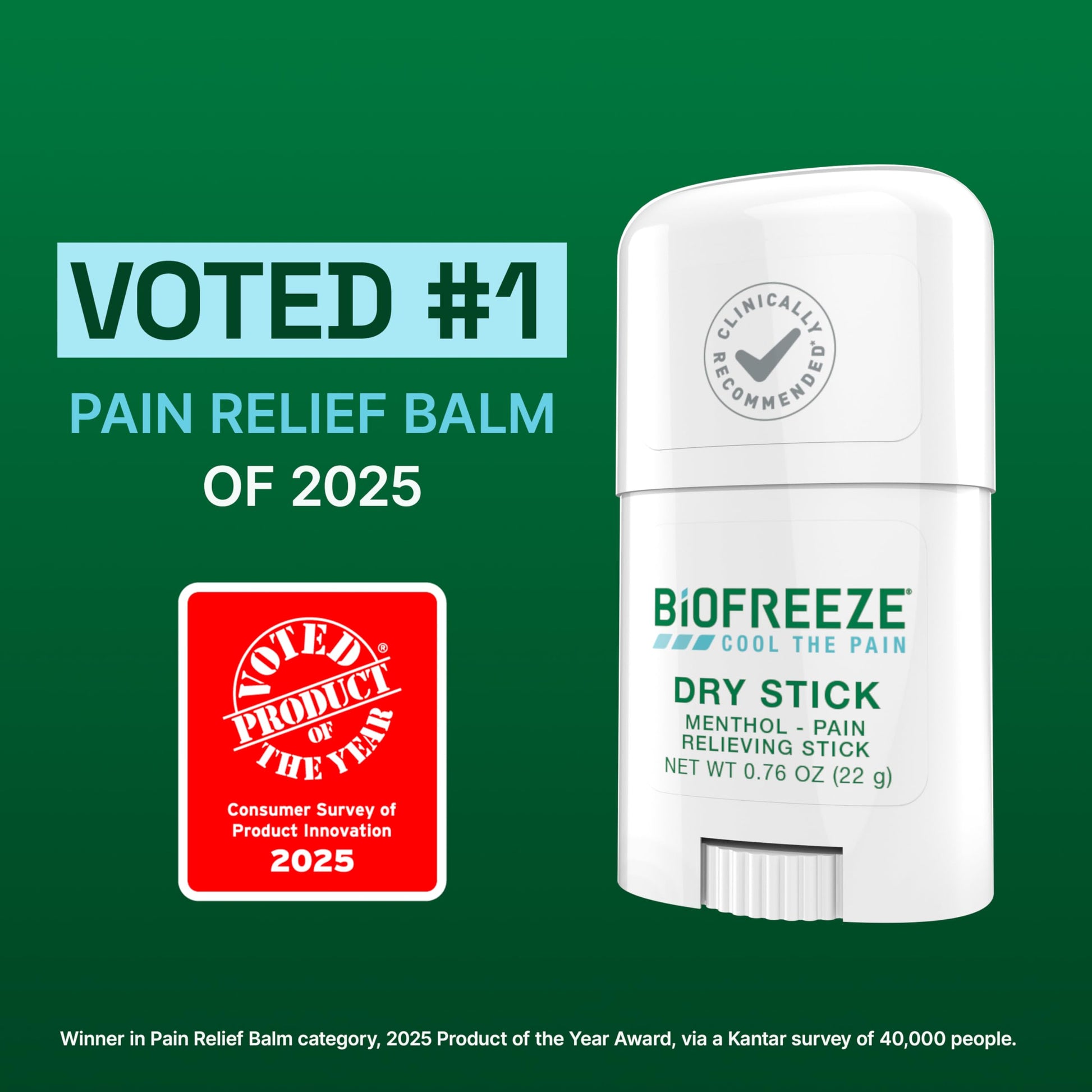 Biofreeze Dry Stick, Mess-Free Relief for Neck, Shoulder, Knee, Hip, Hand & Joint, Cooling Menthol Pain Relief Stick, Up to 100 Uses BiofreezeAu supplements