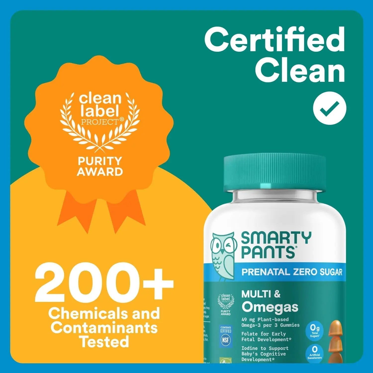 SmartyPants Zero Sugar Prenatal Multivitamin Gummies: Choline, Methylfolate, Omega 3 (ALA), Vitamin D3, C, Vitamin B12, B6, A, K, Zinc, Biotin SmartyPantsAu supplements