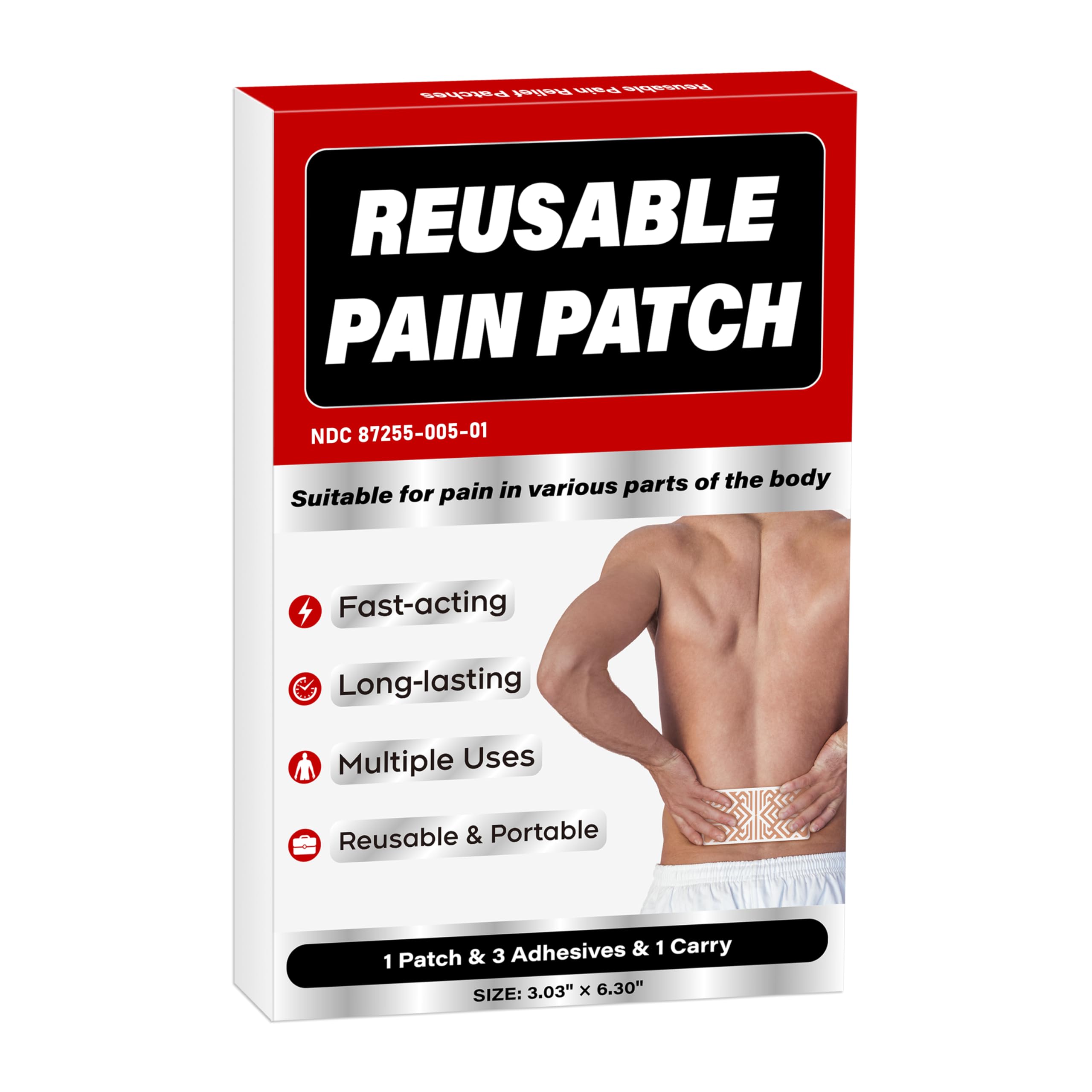 XAYIUIYAX Menthol Pain Patches, Cooling Pain Relief for Sore Muscle Relief - Includes 3 Adhesives, 1 Patch & 1 Carry Case - Relief Back, Shoulder & More - 3.03" × 6.30" XAYIUIYAXAu supplements