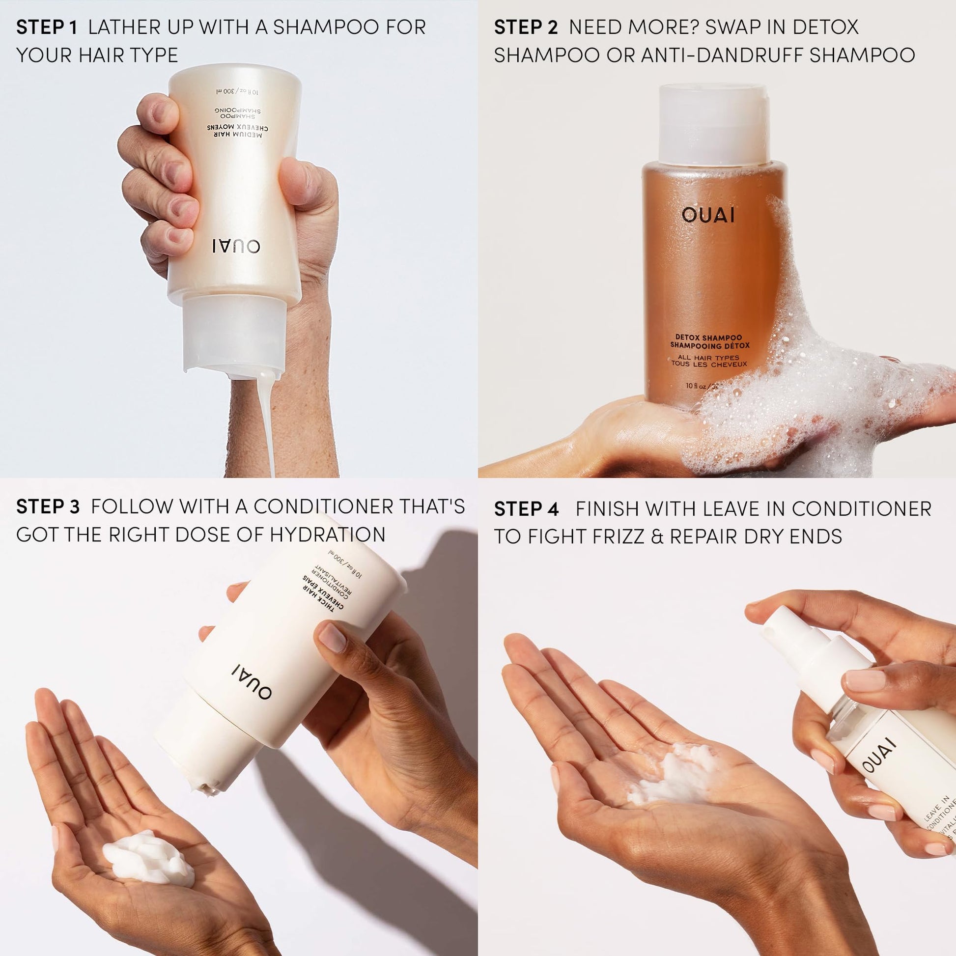 OUAI Leave In Conditioner & Heat Protectant for Hair - Prep Hair for Styling or Use as Detangling Spray to Fight Frizz & Flyaways - No Parabens, Sulfates or Phthalates (4.7 oz) OUAIAu supplements