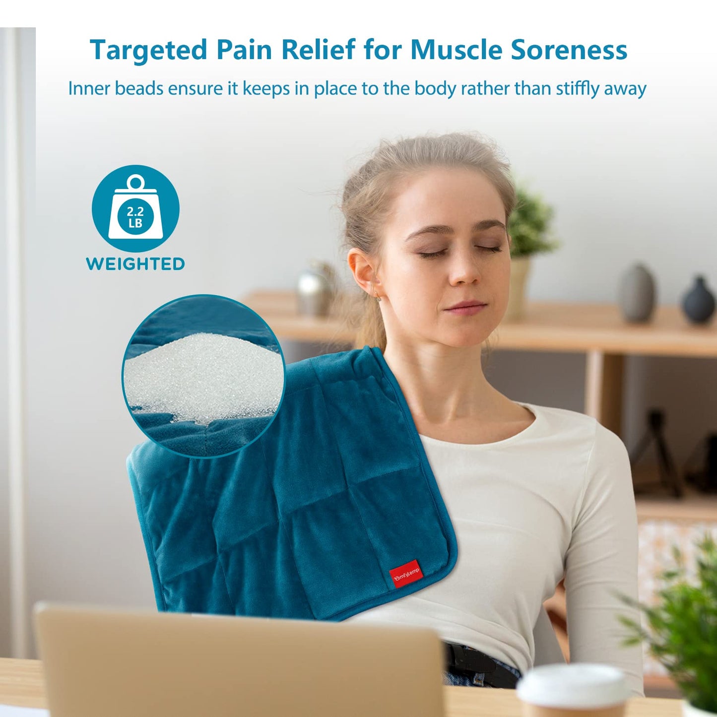 Comfytemp Full Weighted Heating Pad for Back Pain & Cramps Relief, 2.2lb Large Electric ComfytempUS supplements