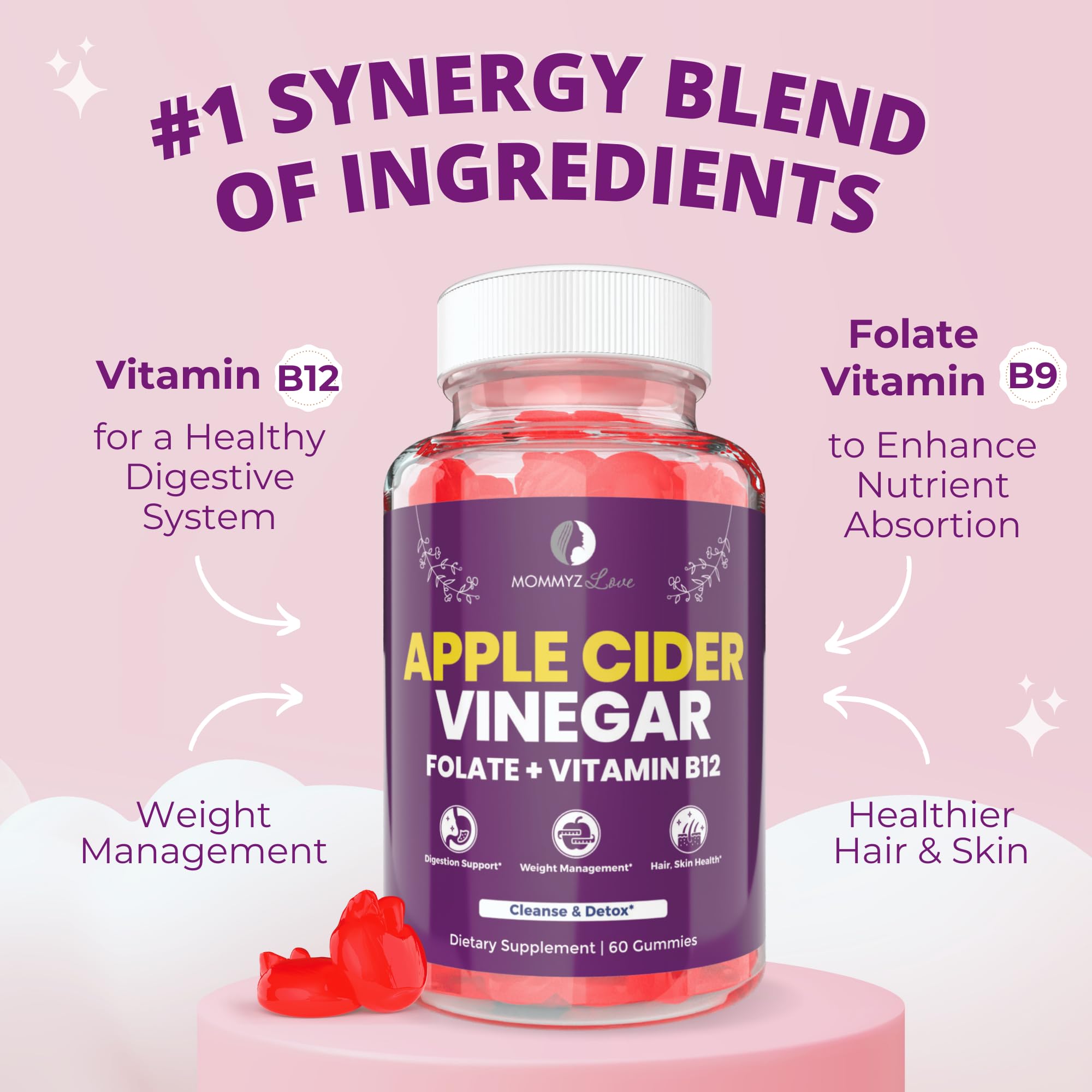 Probiotics for Vaginal Probiotics for Vaginal Odor Control, Balanced PH Levels Plus Apple Cider Vinegar Gummies Mommyz LoveAu supplements