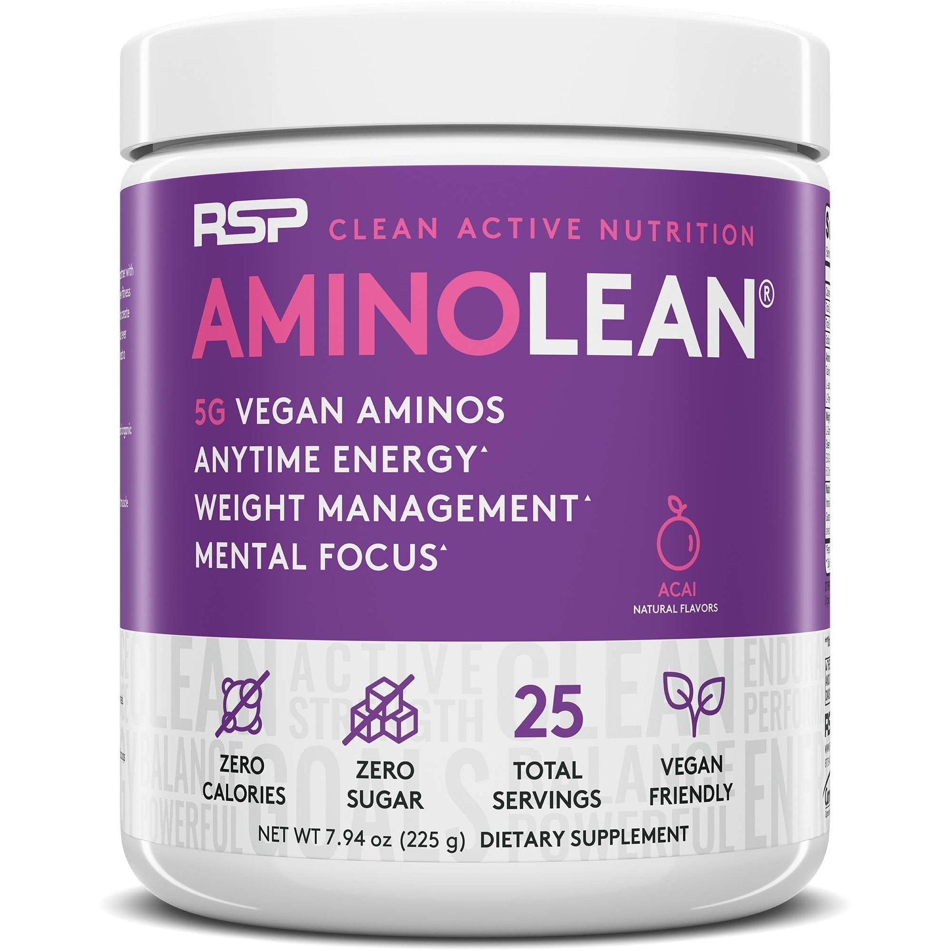 RSP NUTRITION Vegan AminoLean Pre Workout Energy (Acai 25 Servings) with AminoLean RSP NUTRITIONAu supplements