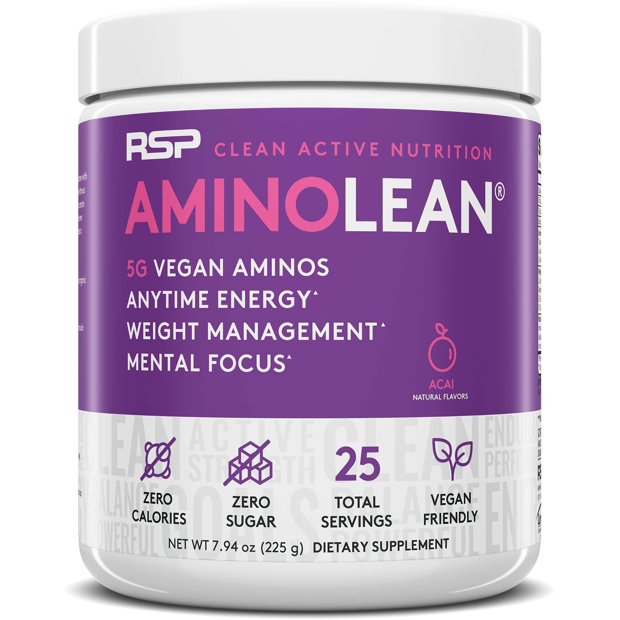 RSP NUTRITION Vegan AminoLean Pre Workout Energy (Acai 25 Servings) with AminoLean RSP NUTRITIONAu supplements