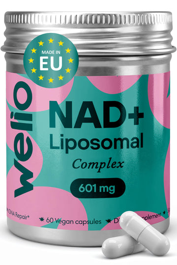 Liposomal NAD Supplement 601mg | Third-Party Tested, High Purity NAD+ | Anti-Aging & Cellular Health | NMN Supplement Alternative | Advanced NAD+ Supplement for Women & Men – 60 Capsules WelioAu supplements