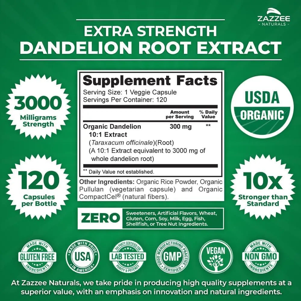 Zazzee Urinary Tract Cleanse & Detox Bundle | USDA Organic Dandelion Root Extract Capsules Plus D-Mannose 1000mg Capsules for UT & Bladder Cleansing ZazzeeAu supplements