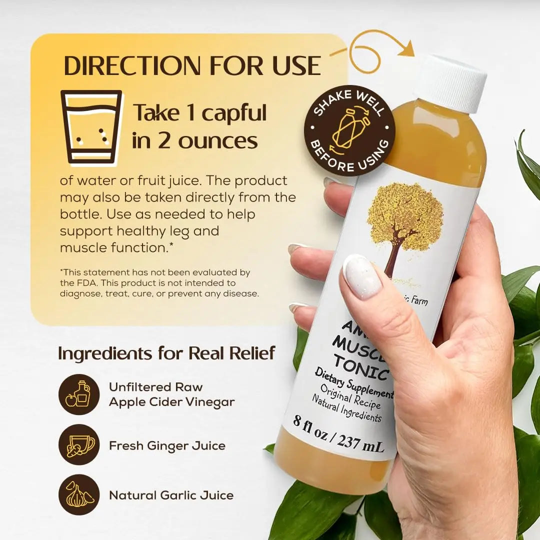 Caleb Treeze Old Amish Muscle Tonic 8 fl oz, Leg Cramps Relief, Foot Cramps Relief, Restless Legs, Muscle Cramps & Spasm Relief Caleb TreezeAu supplements