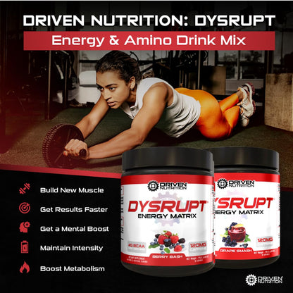 Driven Nutrition DYSRUPT: BCAA + Caffeine with Electrolytes: Sugar & Gluten Free Supplement Driven NutritionUS supplements