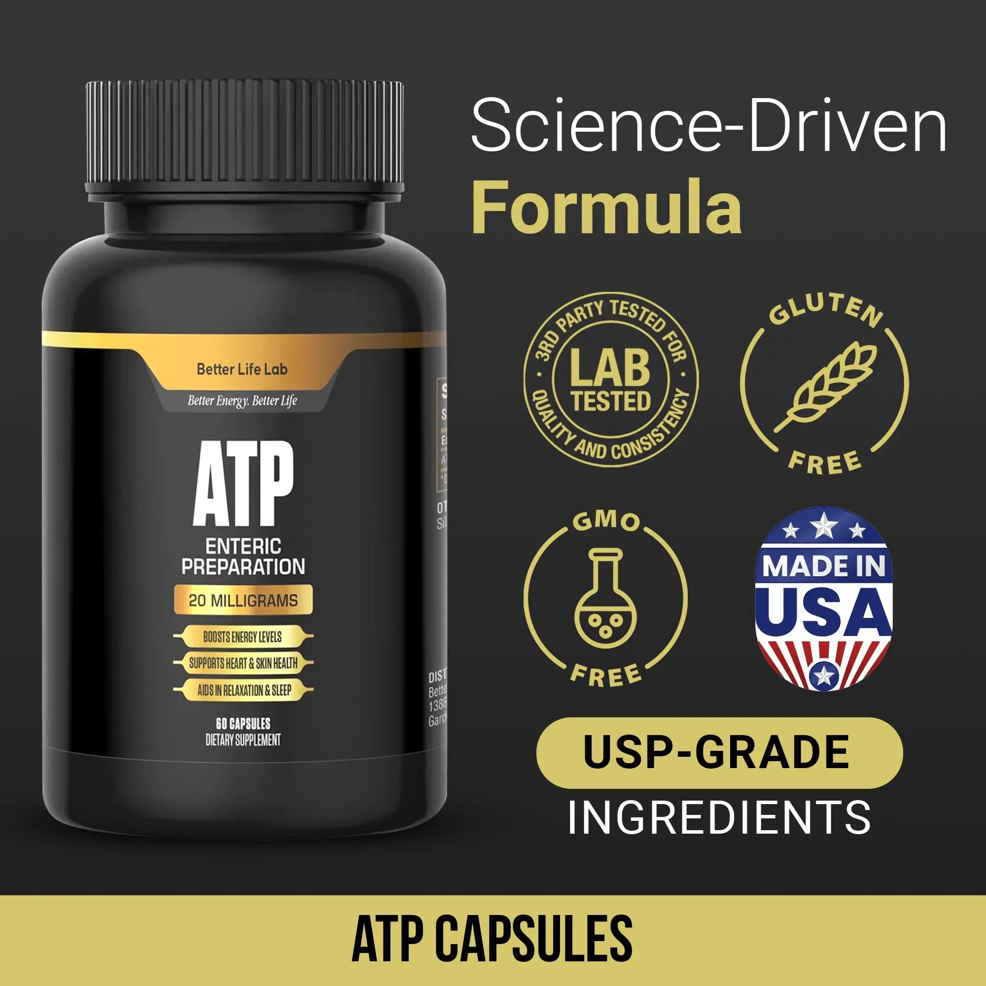 BETTER LIFE LAB ATP Supplement – Supports Cellular Energy Production, Mitochondrial Function & Active Lifestyles BETTER LIFE LABAu supplements