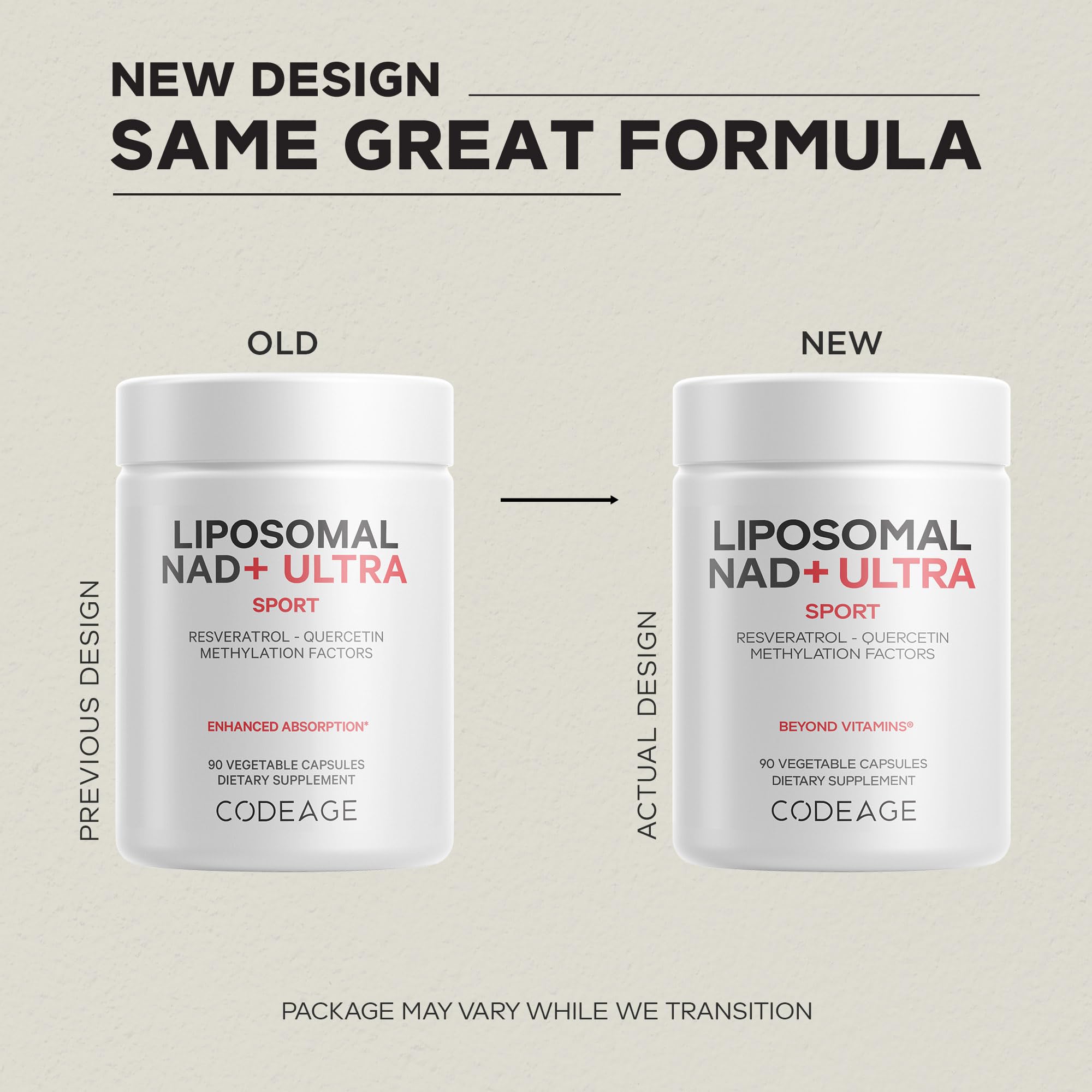 Codeage Liposomal NAD+ with Resveratrol & Vitamin B - NAD Plus Ultra for Energy & Healthy Aging Support - NAD Vitamin Supplement with Quercetin, Betaine, Riboflavin - Bioavailable - 90 Capsules CodeageAu supplements