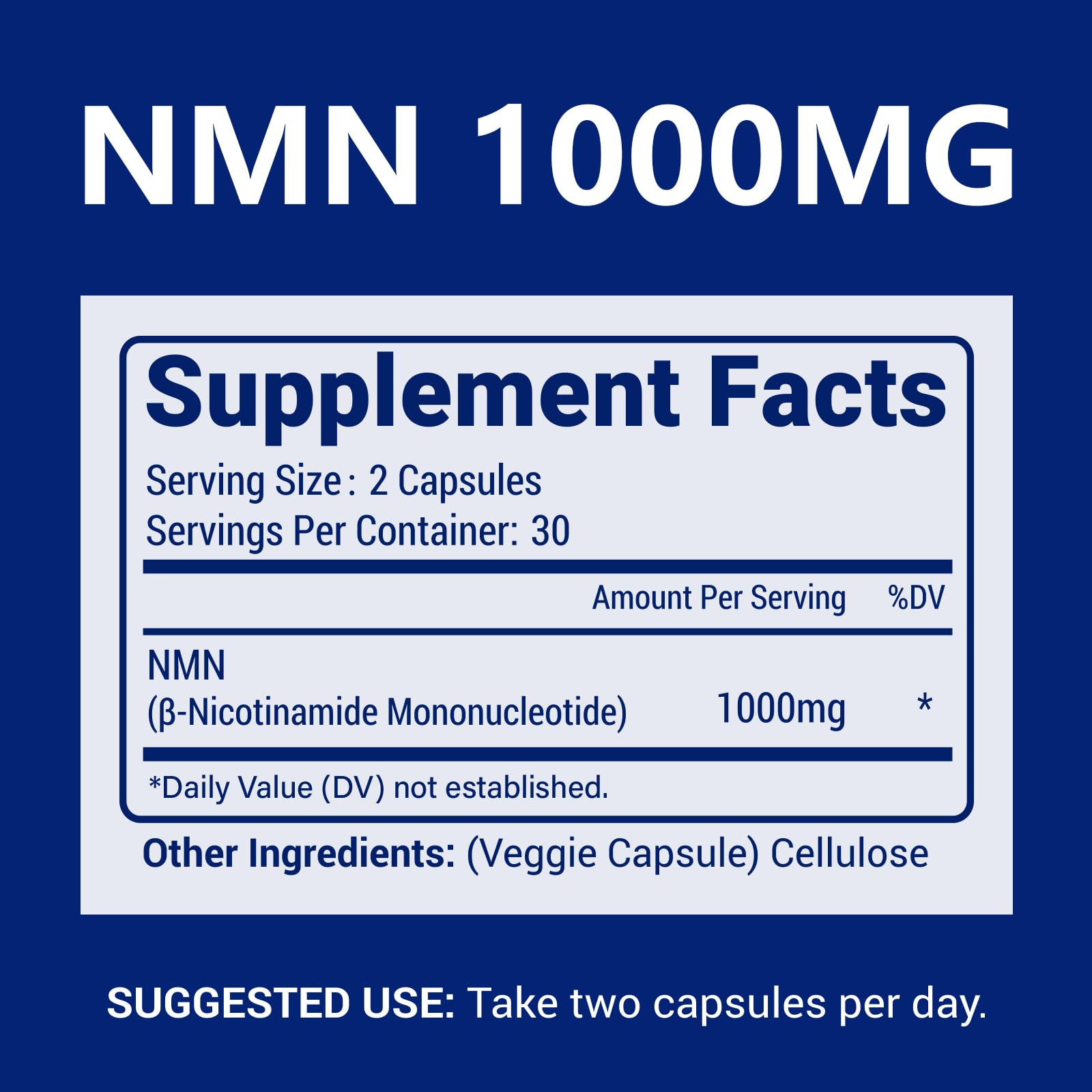 NMN 1000mg Per Serving Maximum Strength - 99% Pure NMN (Nicotinamide Mononucleotide) for NAD, Cell, Immune, Energy, Anti-Aging & Longevity, Stabilized NMN Supplements 1000mg - 60 Veggie Capsules CFUKINGAu supplements